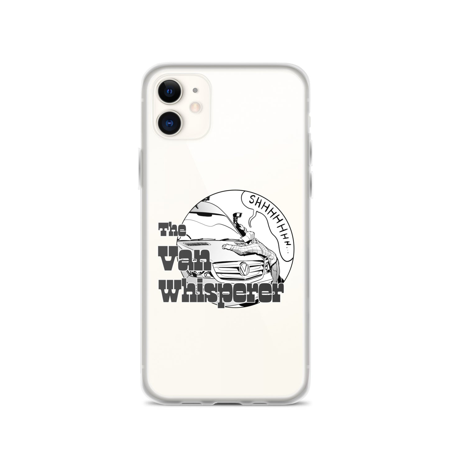 Clear Case for iPhone® with “The Van Whisperer” (M) logo