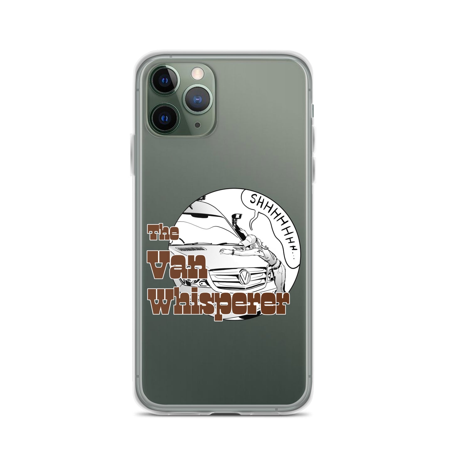 Clear Case for iPhone® with “The Van Whisperer” (F) logo