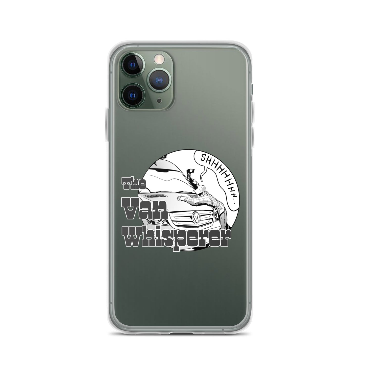 Clear Case for iPhone® with “The Van Whisperer” (M) logo