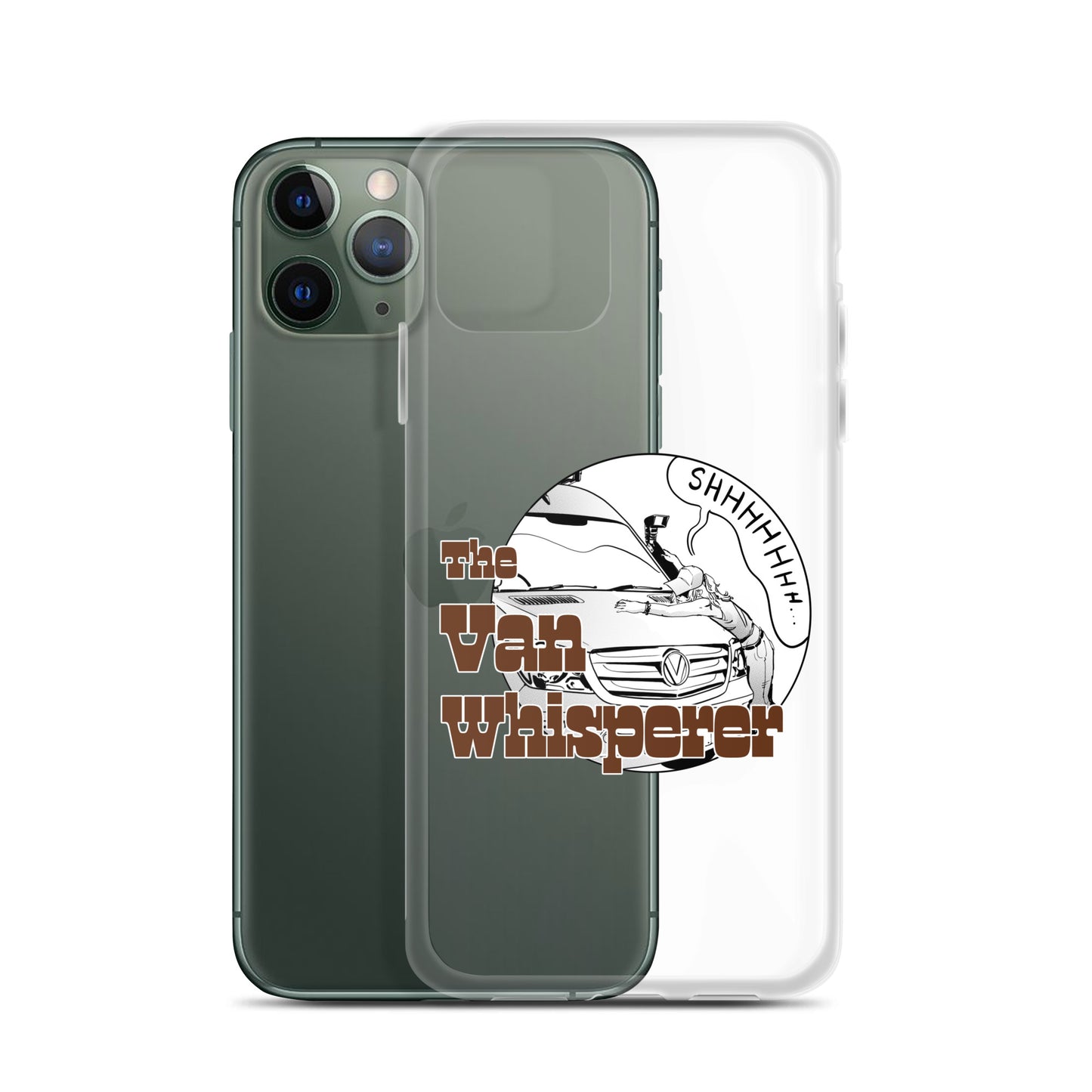 Clear Case for iPhone® with “The Van Whisperer” (F) logo