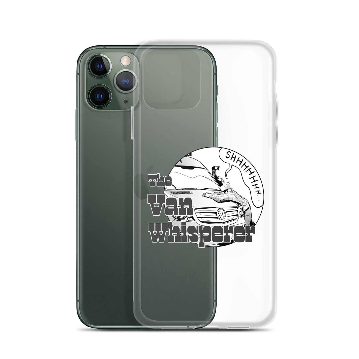 Clear Case for iPhone® with “The Van Whisperer” (M) logo