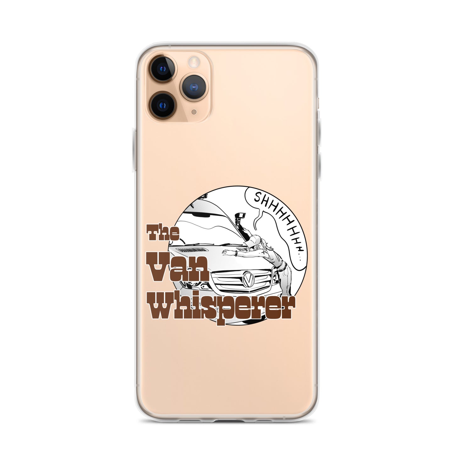 Clear Case for iPhone® with “The Van Whisperer” (F) logo