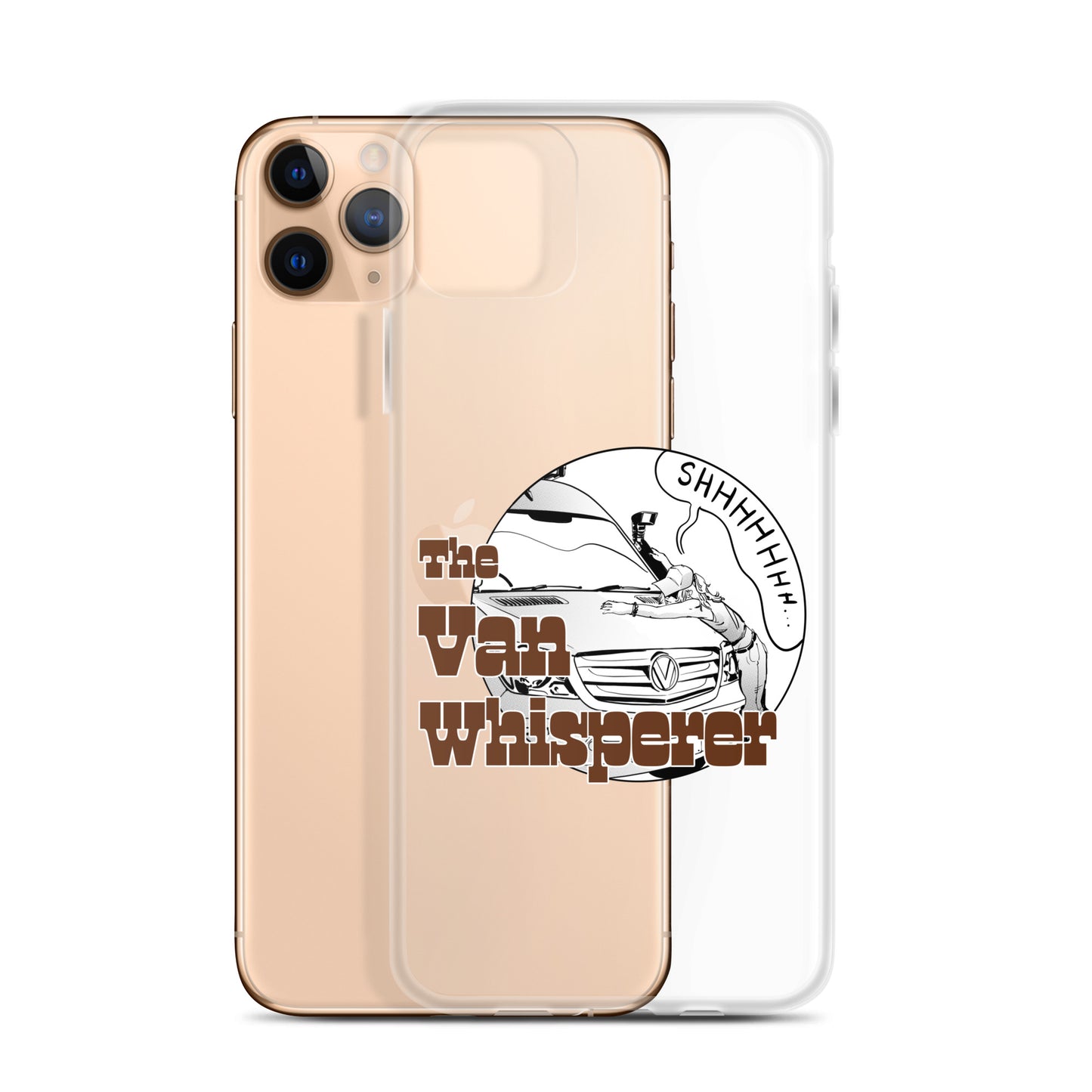 Clear Case for iPhone® with “The Van Whisperer” (F) logo