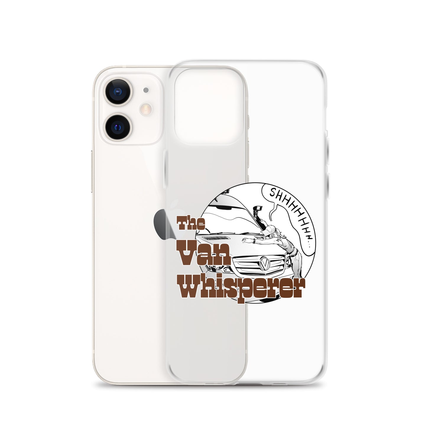 Clear Case for iPhone® with “The Van Whisperer” (F) logo