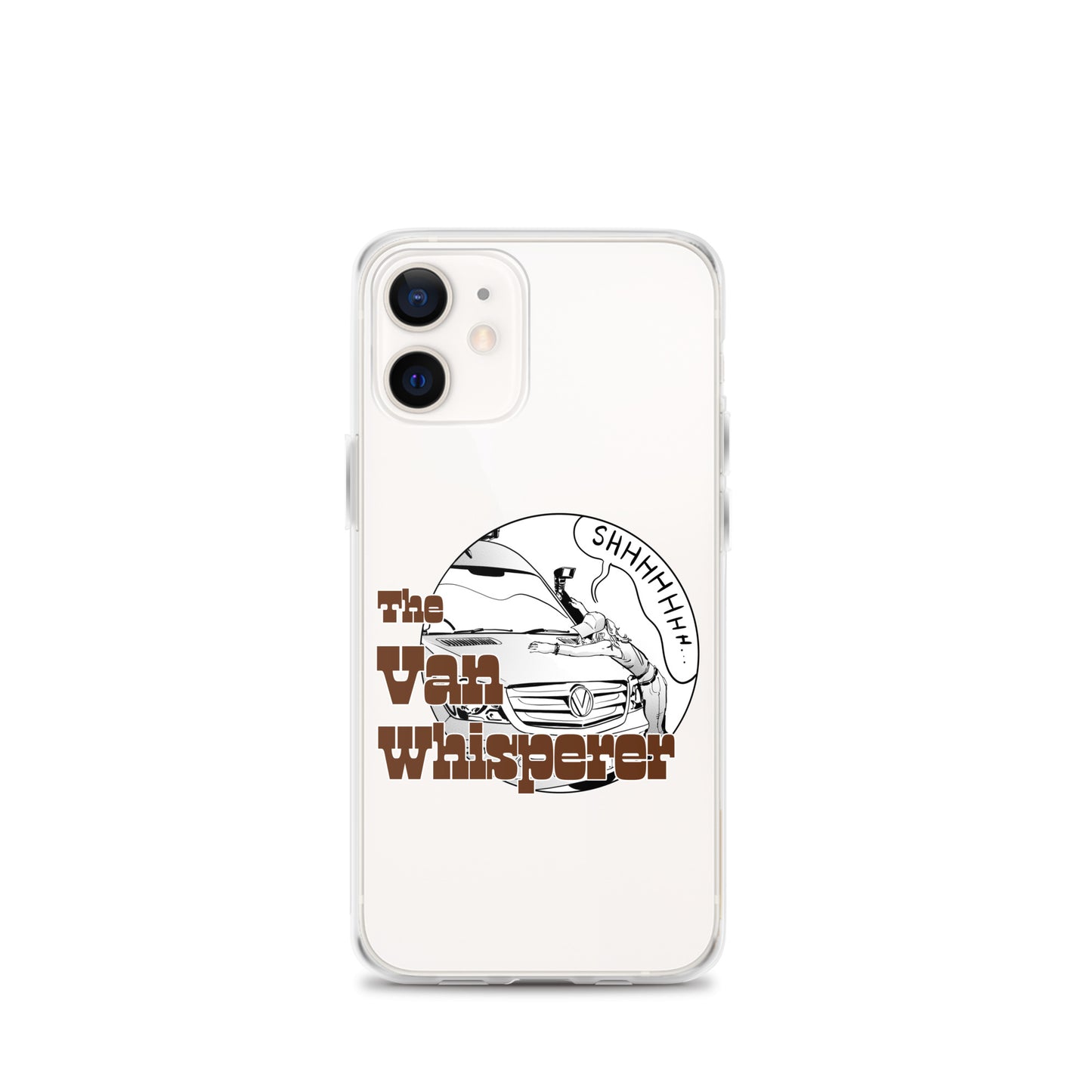 Clear Case for iPhone® with “The Van Whisperer” (F) logo