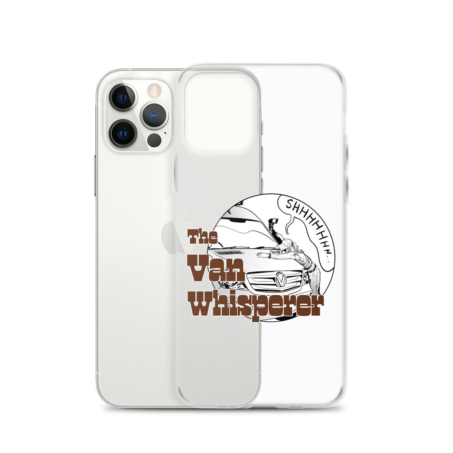 Clear Case for iPhone® with “The Van Whisperer” (F) logo