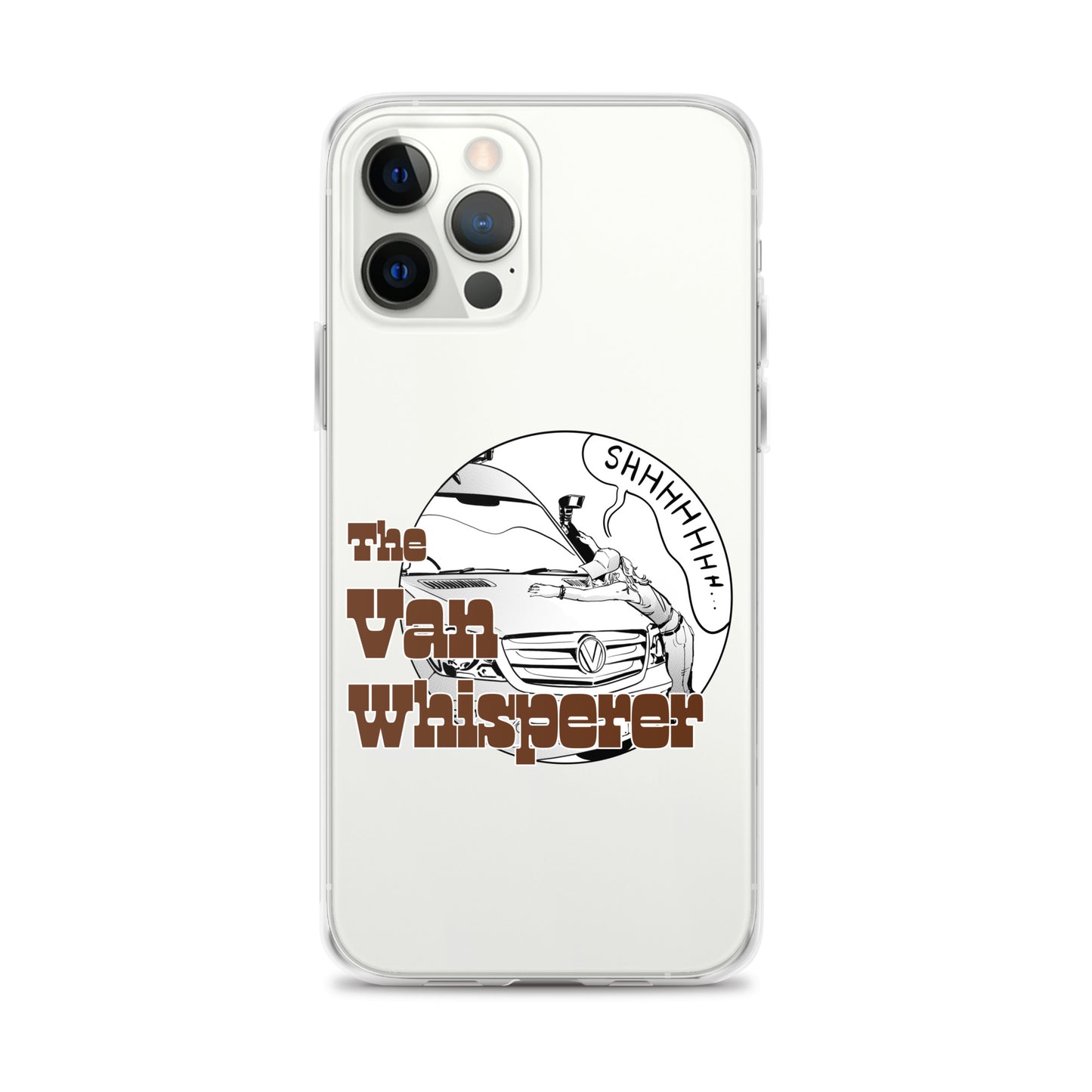 Clear Case for iPhone® with “The Van Whisperer” (F) logo