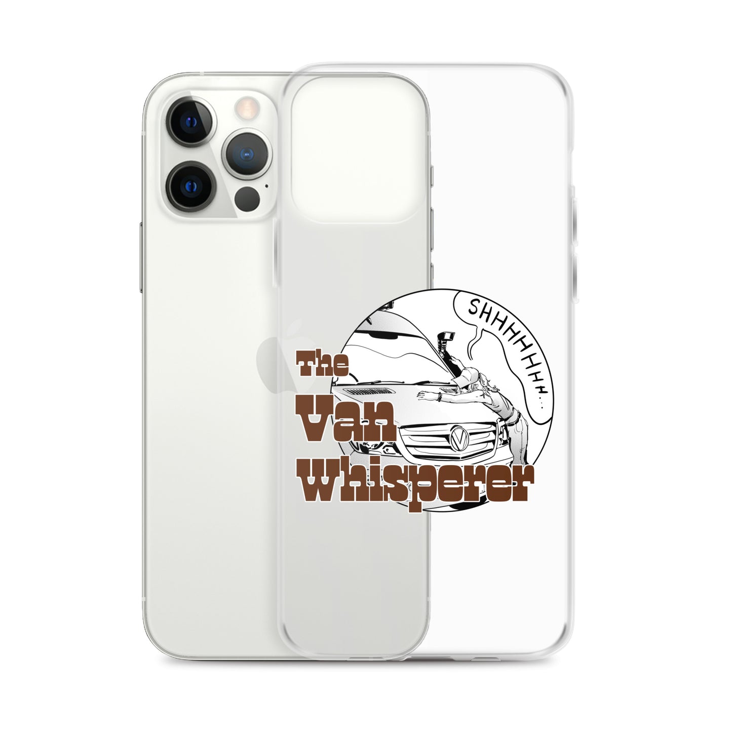 Clear Case for iPhone® with “The Van Whisperer” (F) logo