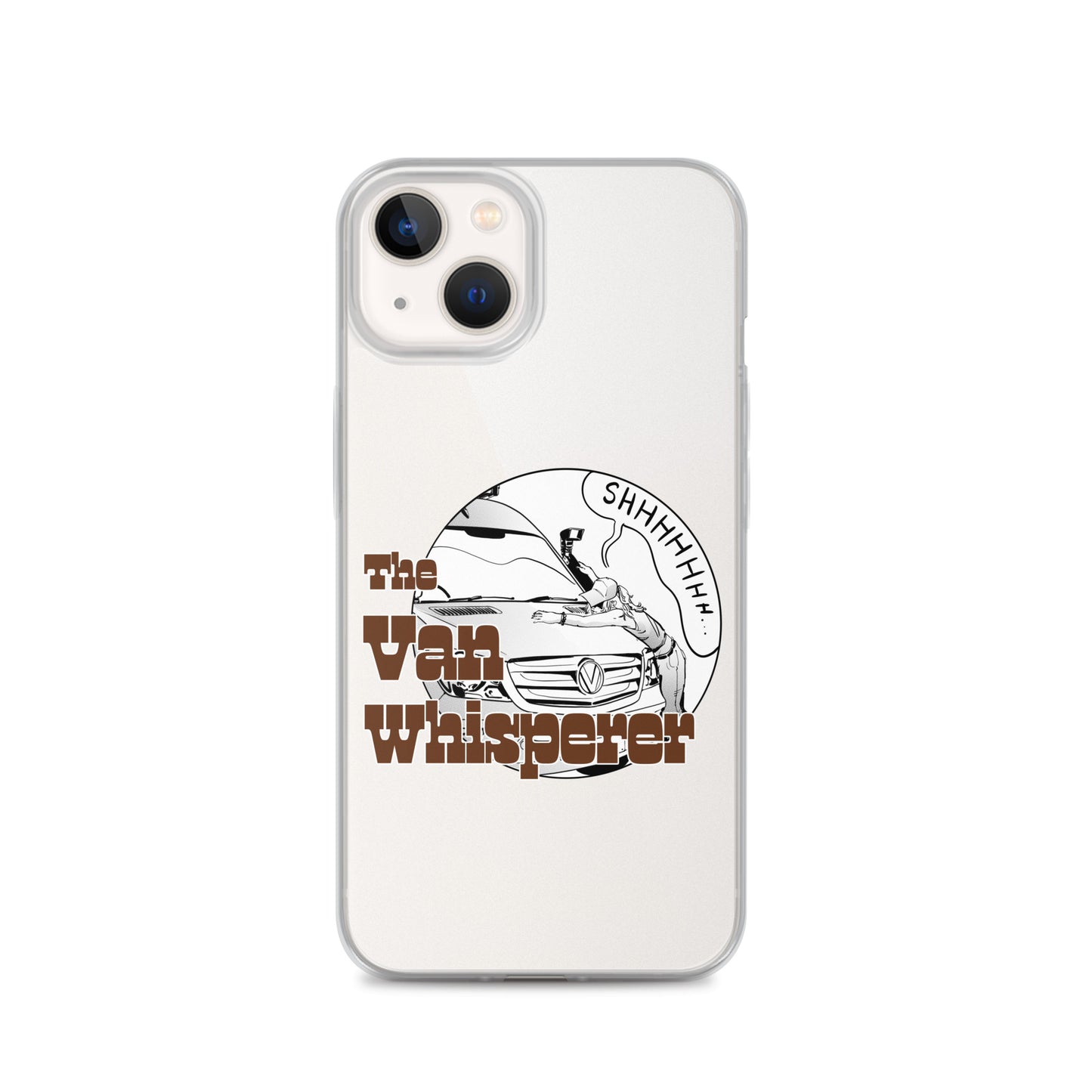 Clear Case for iPhone® with “The Van Whisperer” (F) logo