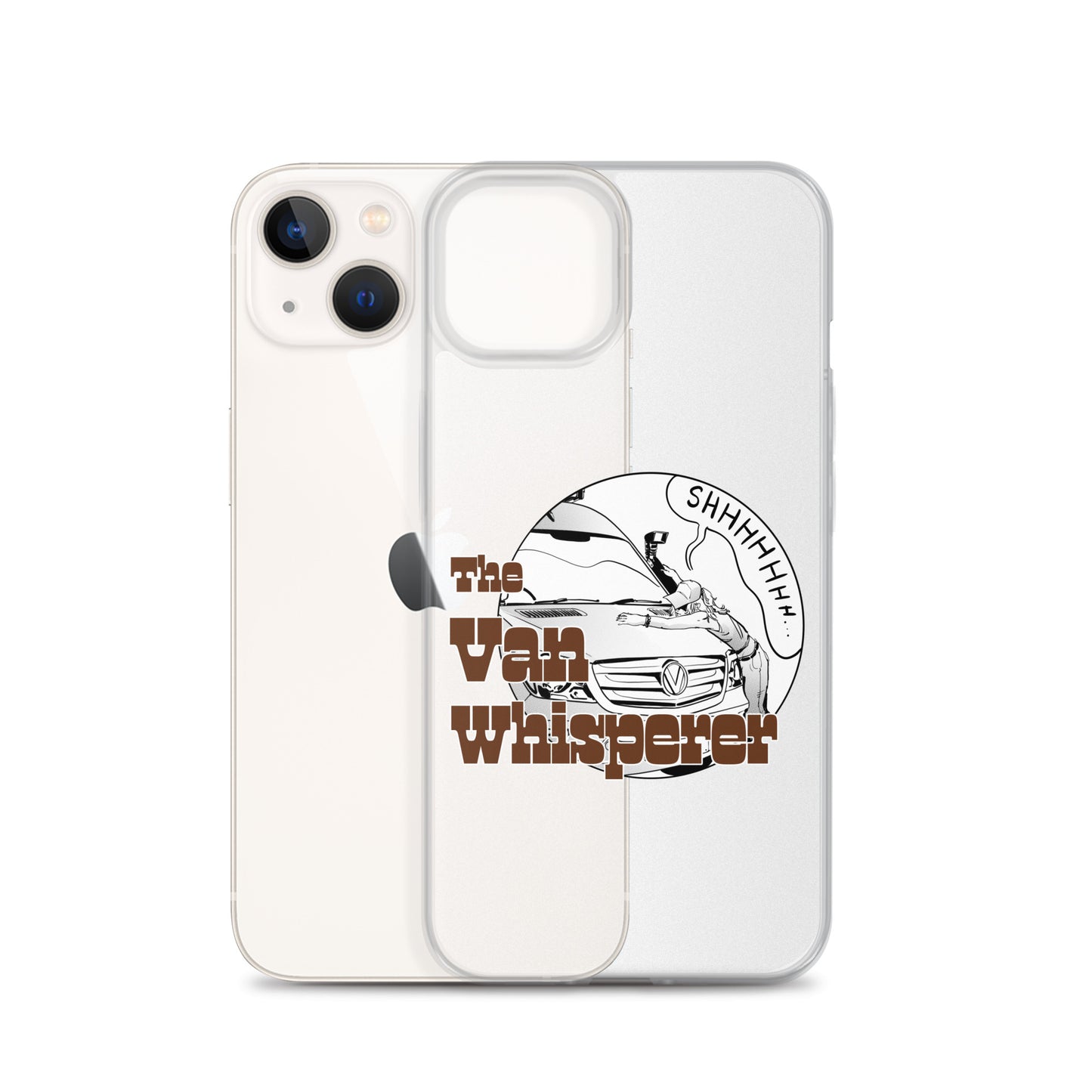 Clear Case for iPhone® with “The Van Whisperer” (F) logo