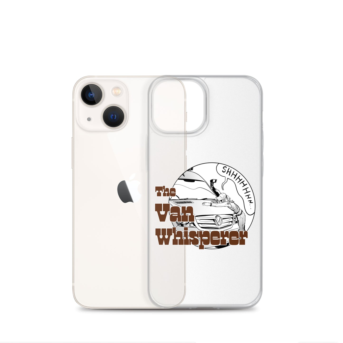 Clear Case for iPhone® with “The Van Whisperer” (F) logo