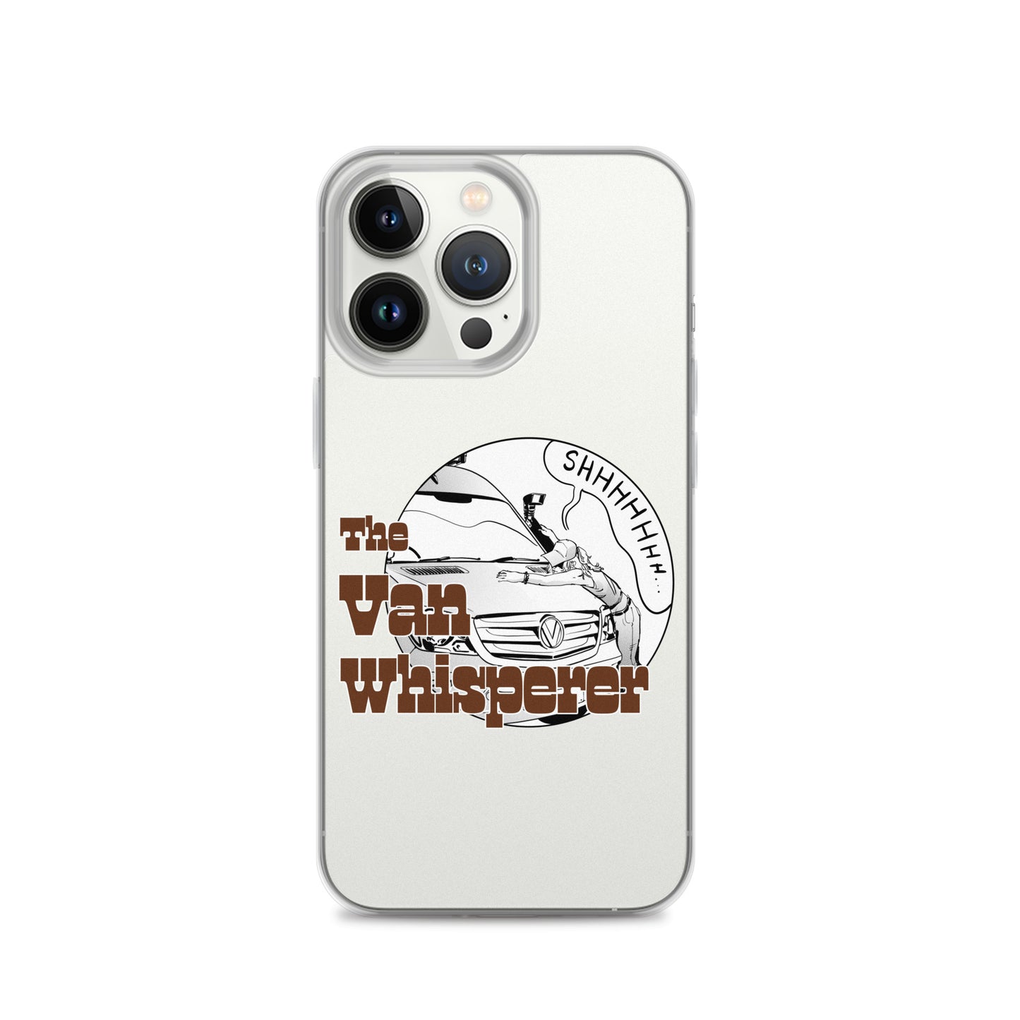 Clear Case for iPhone® with “The Van Whisperer” (F) logo