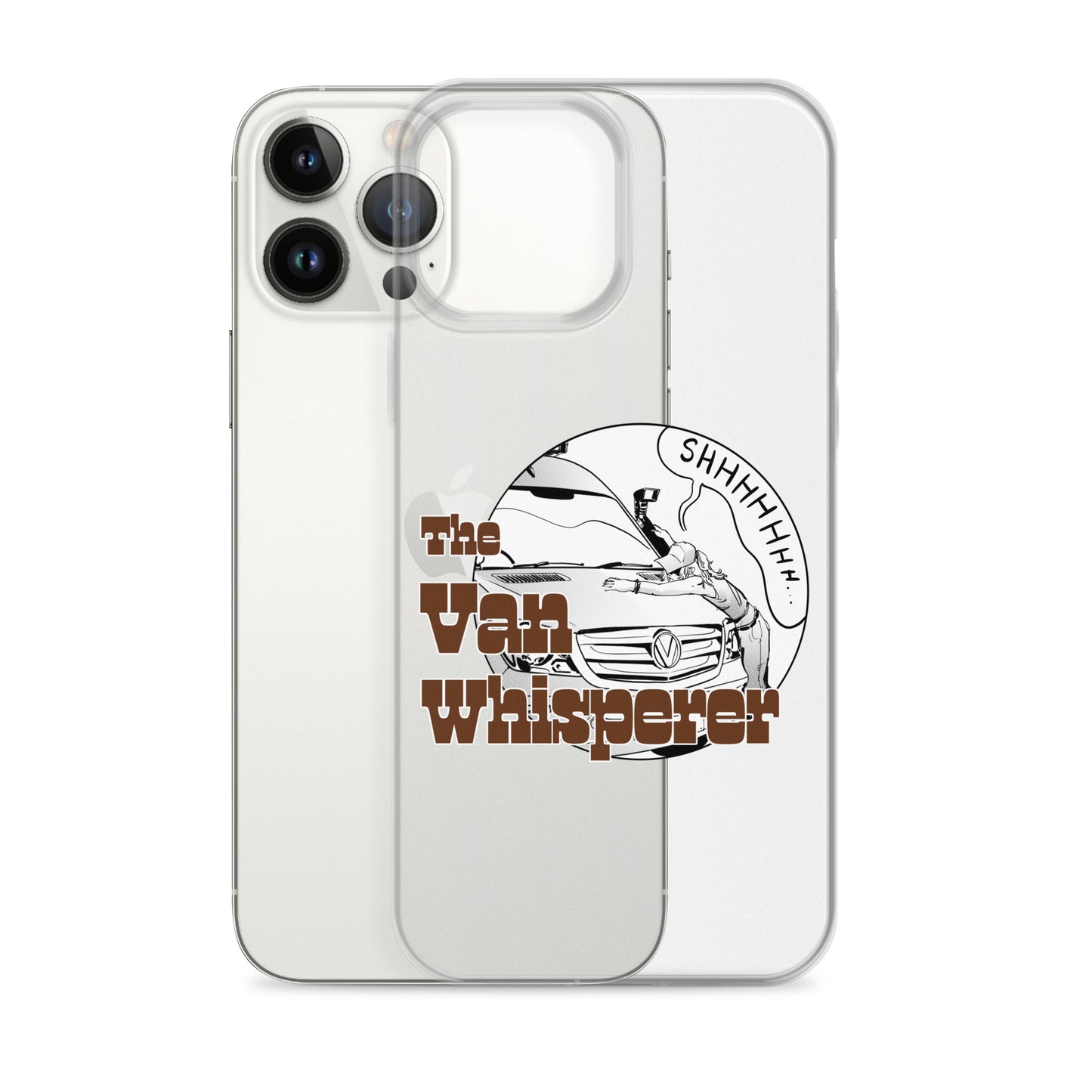 Clear Case for iPhone® with “The Van Whisperer” (F) logo