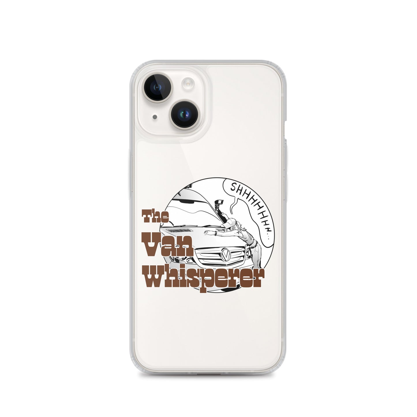 Clear Case for iPhone® with “The Van Whisperer” (F) logo