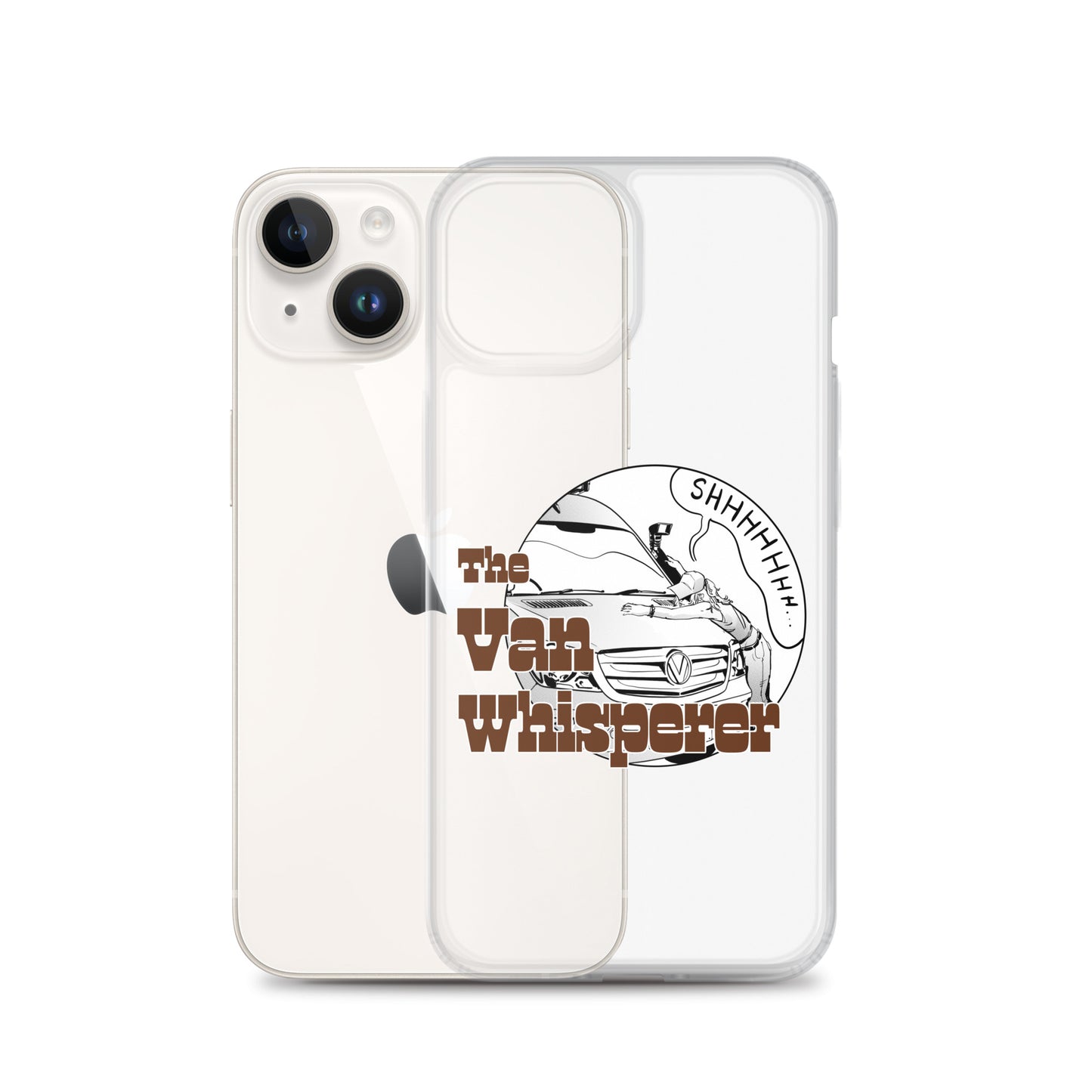 Clear Case for iPhone® with “The Van Whisperer” (F) logo