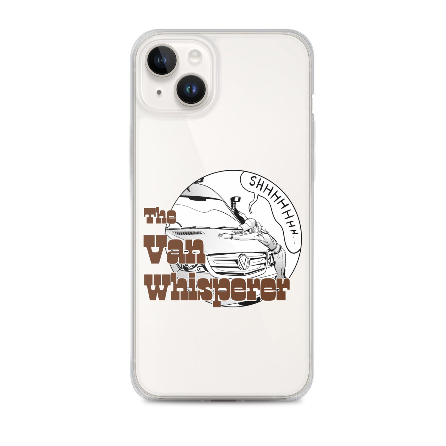 Clear Case for iPhone® with “The Van Whisperer” (F) logo