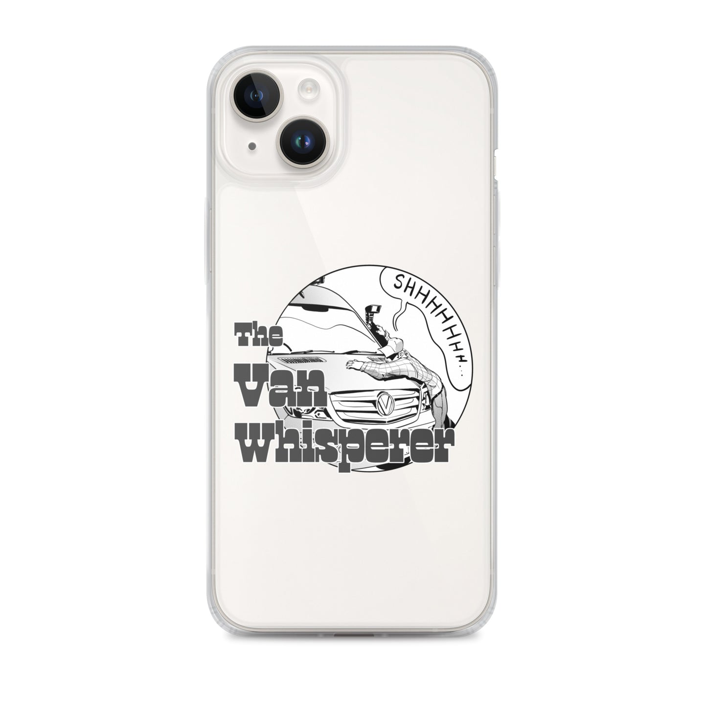 Clear Case for iPhone® with “The Van Whisperer” (M) logo