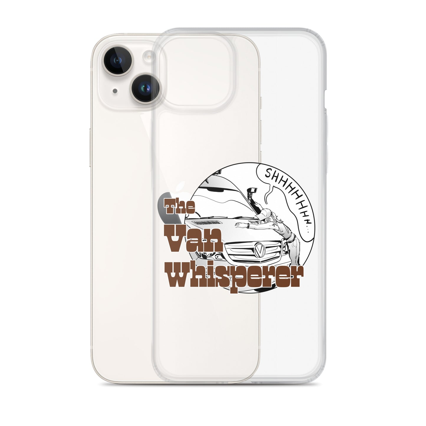 Clear Case for iPhone® with “The Van Whisperer” (F) logo