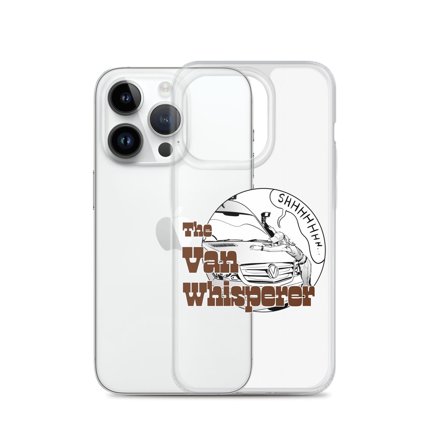 Clear Case for iPhone® with “The Van Whisperer” (F) logo