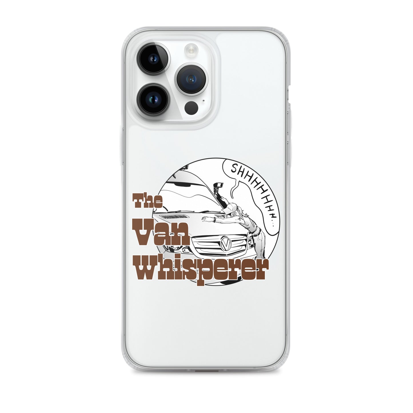 Clear Case for iPhone® with “The Van Whisperer” (F) logo