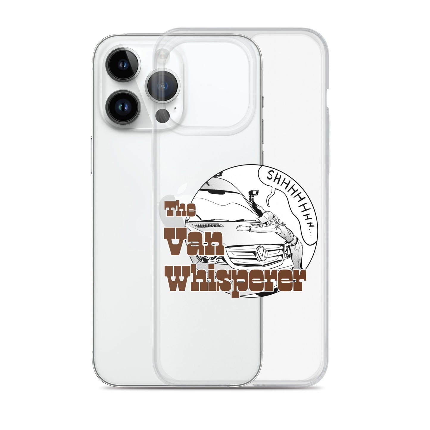 Clear Case for iPhone® with “The Van Whisperer” (F) logo