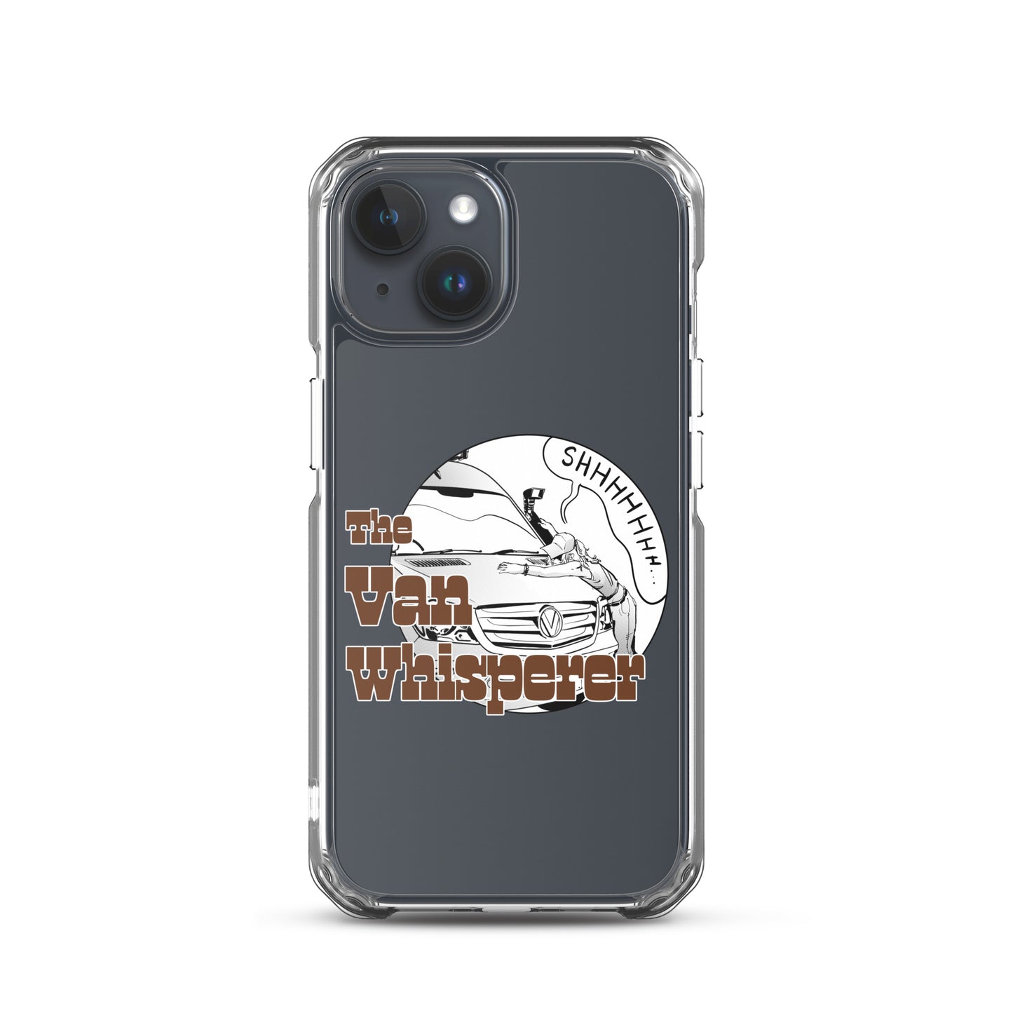 Clear Case for iPhone® with “The Van Whisperer” (F) logo