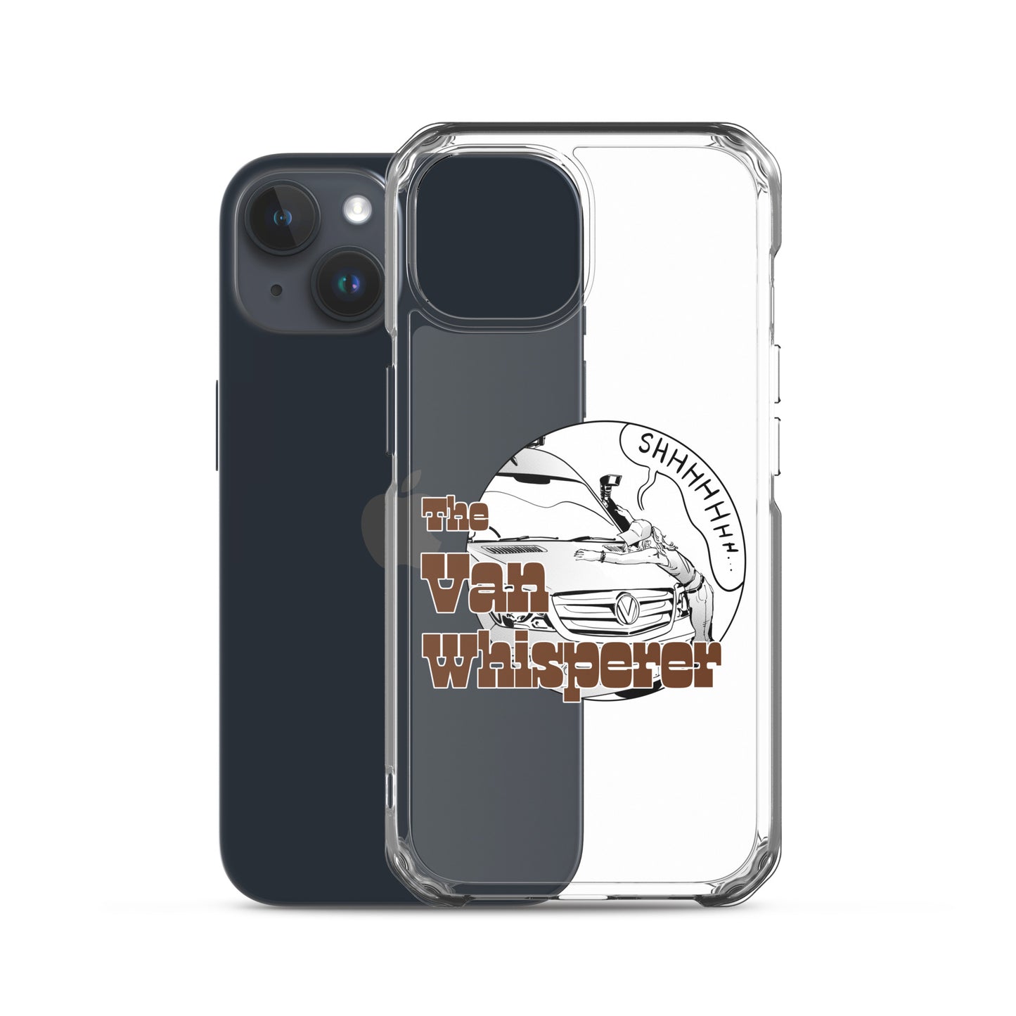 Clear Case for iPhone® with “The Van Whisperer” (F) logo