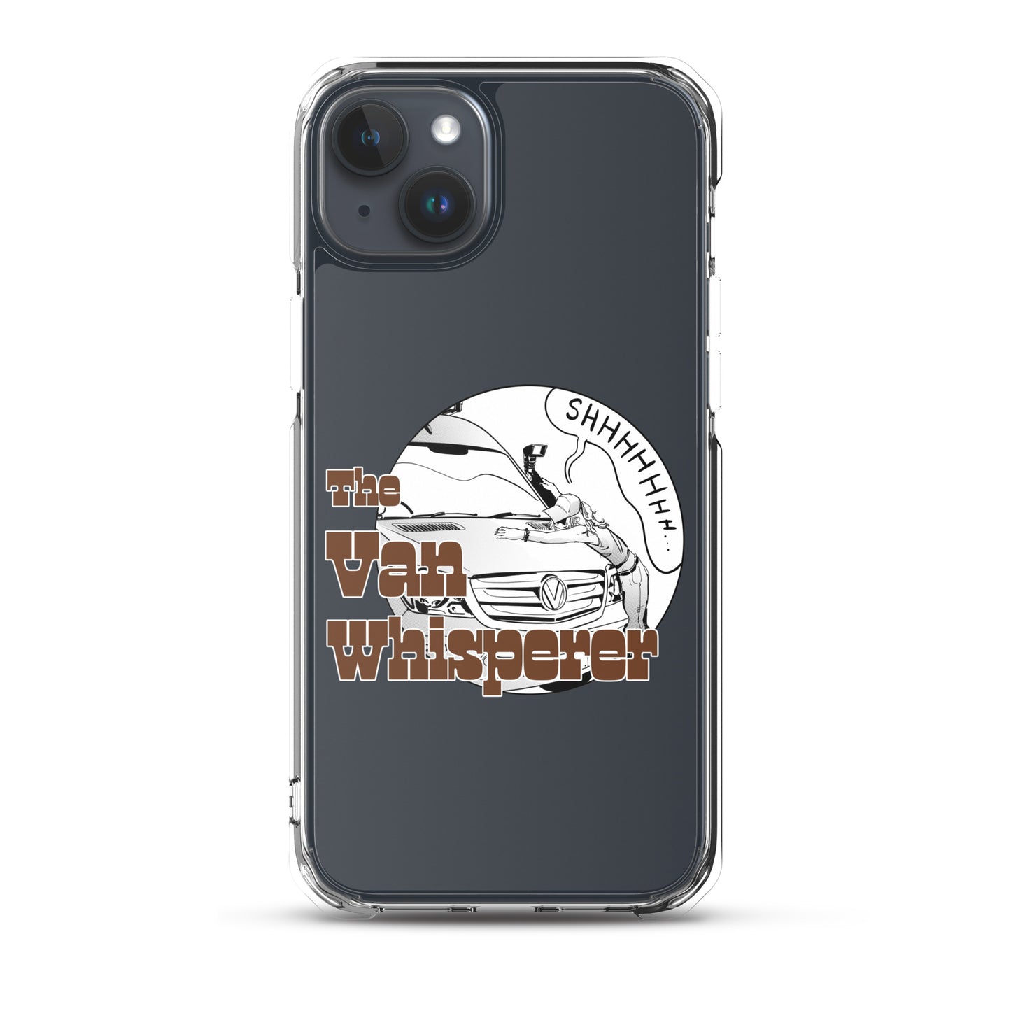 Clear Case for iPhone® with “The Van Whisperer” (F) logo