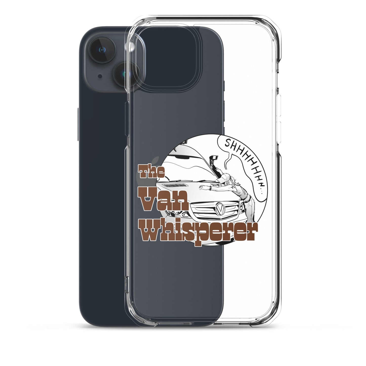 Clear Case for iPhone® with “The Van Whisperer” (F) logo