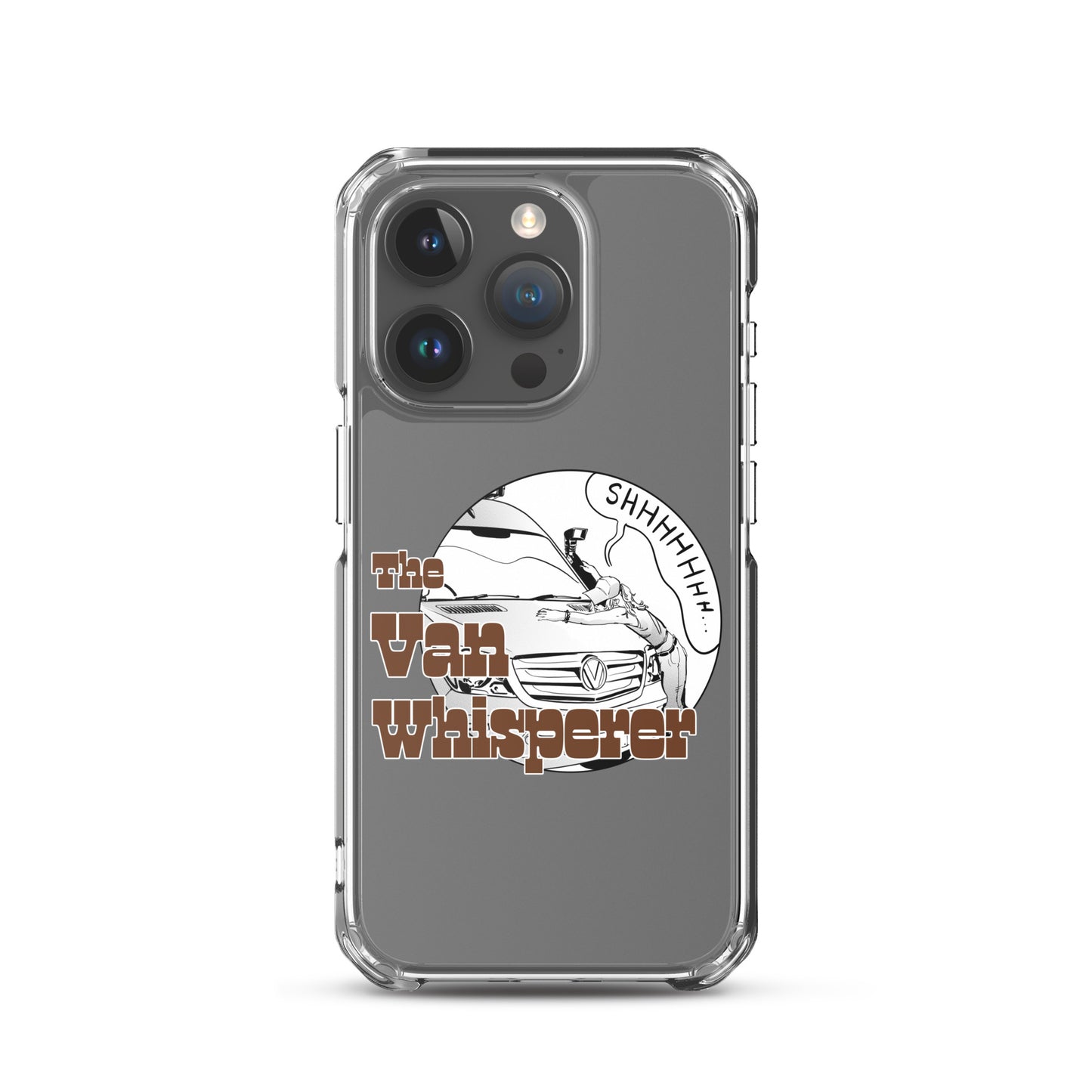 Clear Case for iPhone® with “The Van Whisperer” (F) logo