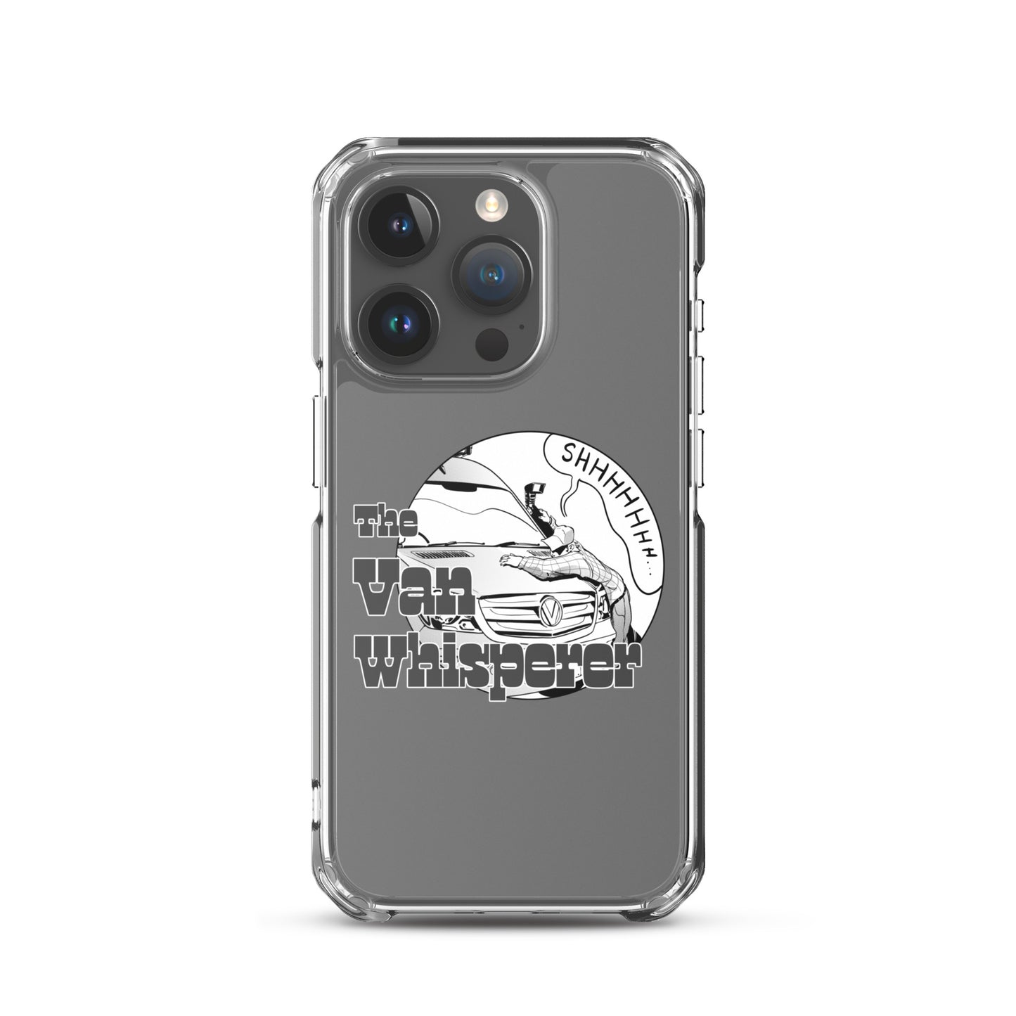 Clear Case for iPhone® with “The Van Whisperer” (M) logo