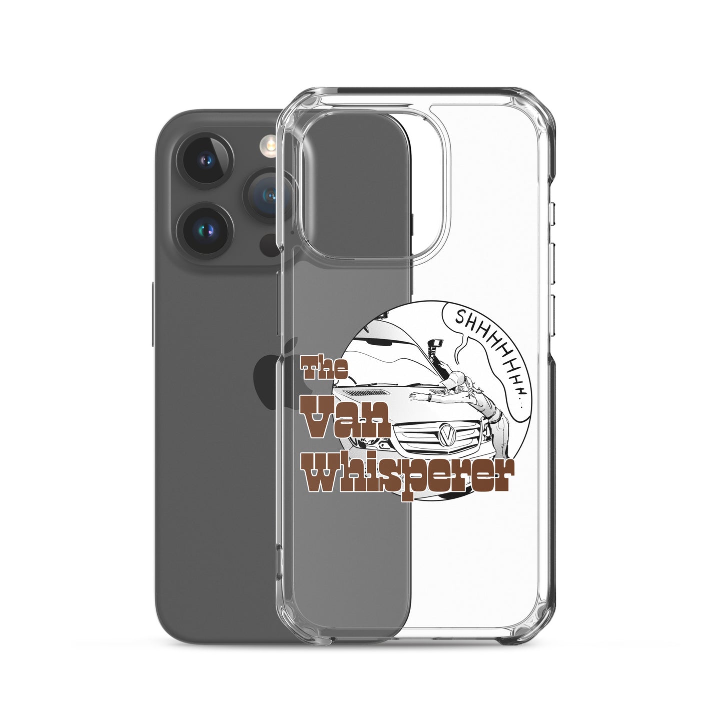 Clear Case for iPhone® with “The Van Whisperer” (F) logo