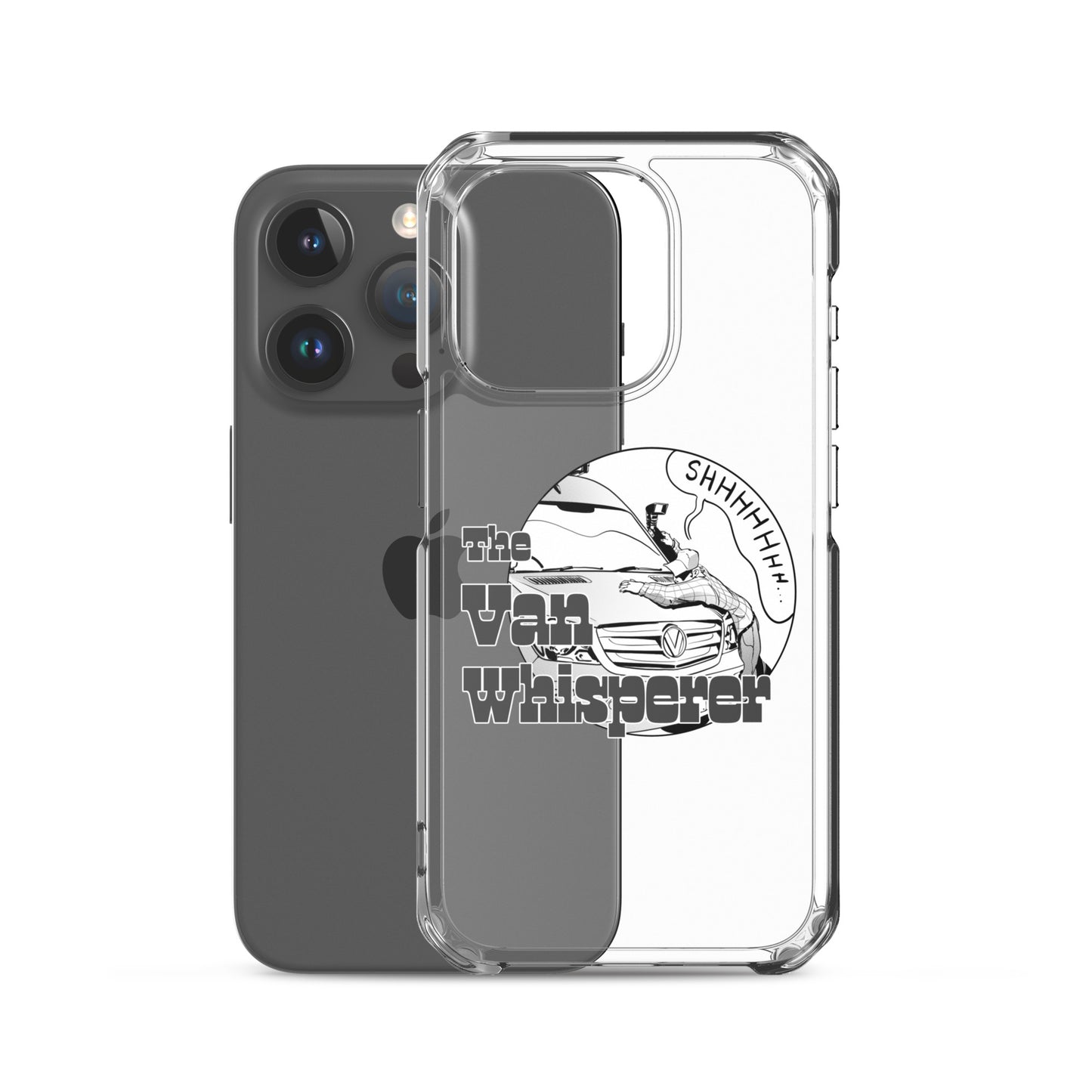 Clear Case for iPhone® with “The Van Whisperer” (M) logo