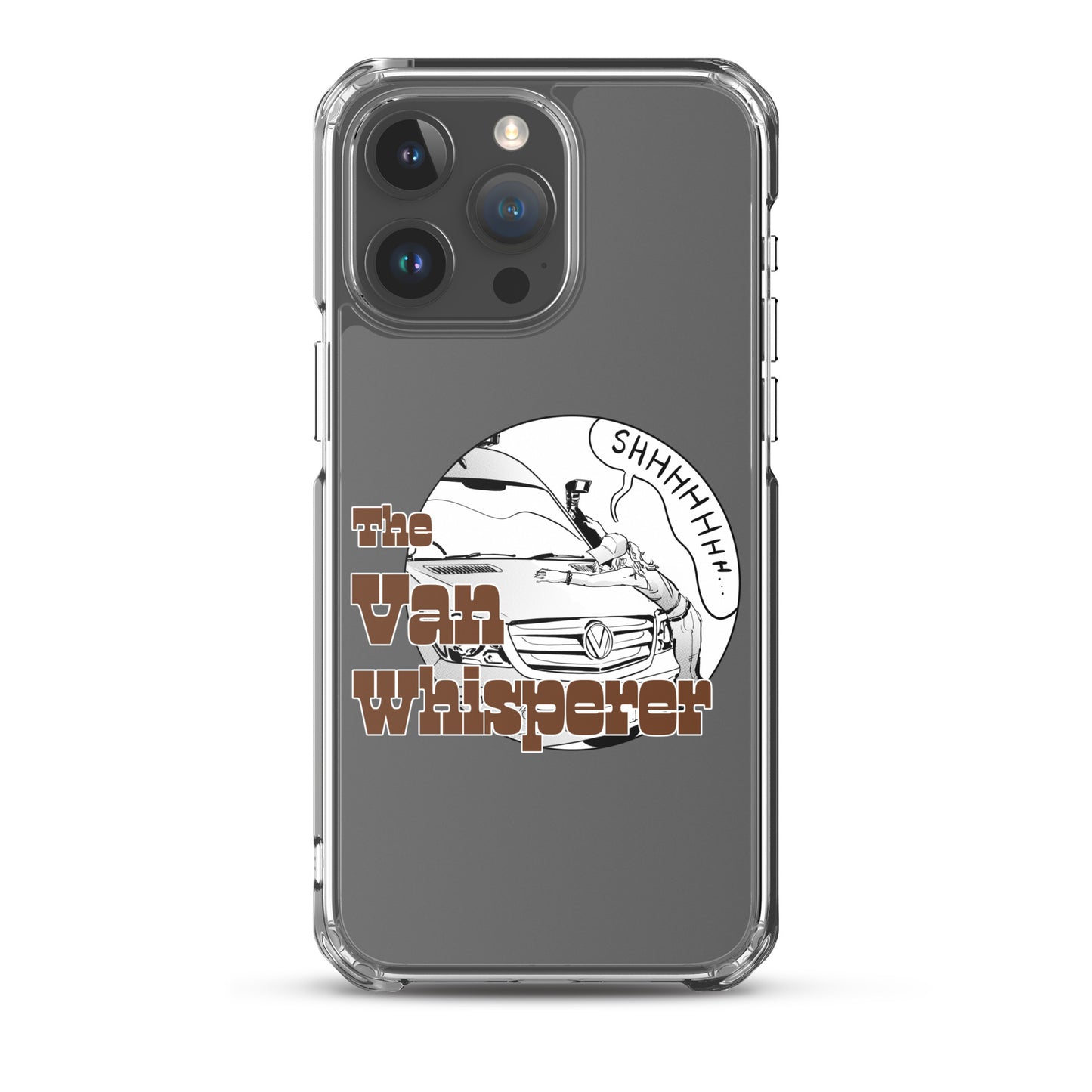 Clear Case for iPhone® with “The Van Whisperer” (F) logo