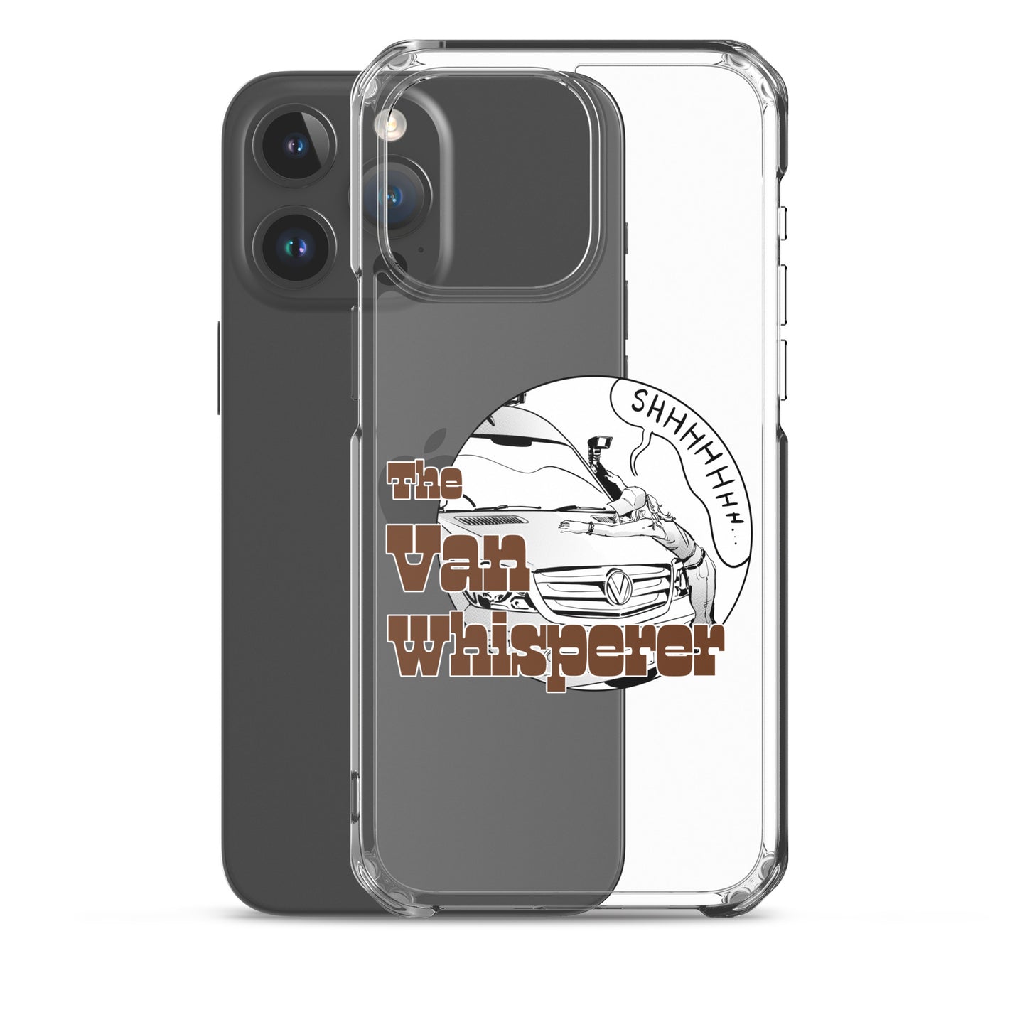 Clear Case for iPhone® with “The Van Whisperer” (F) logo