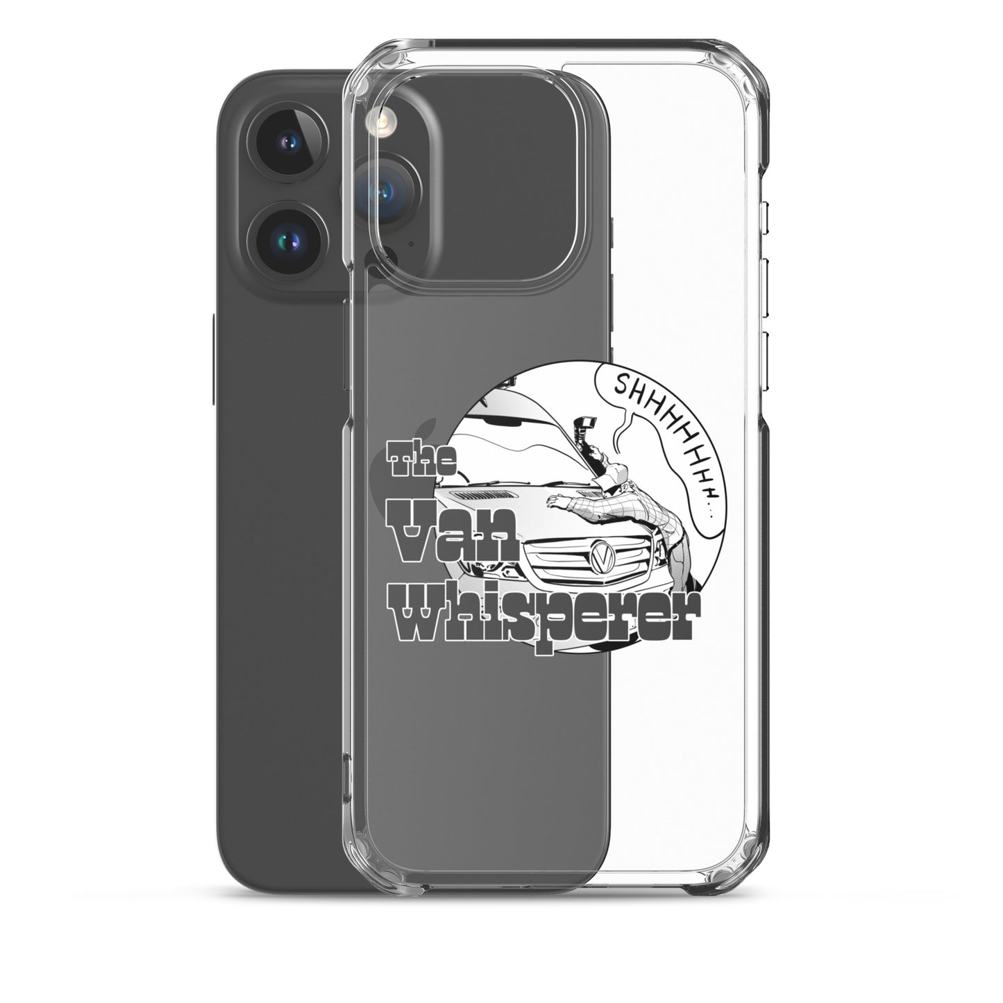 Clear Case for iPhone® with “The Van Whisperer” (M) logo