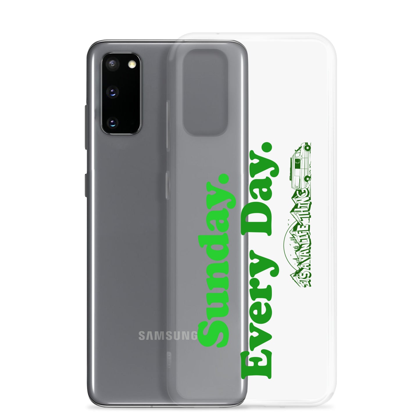 Clear Case for Samsung® with “Sunday Every Day” logo