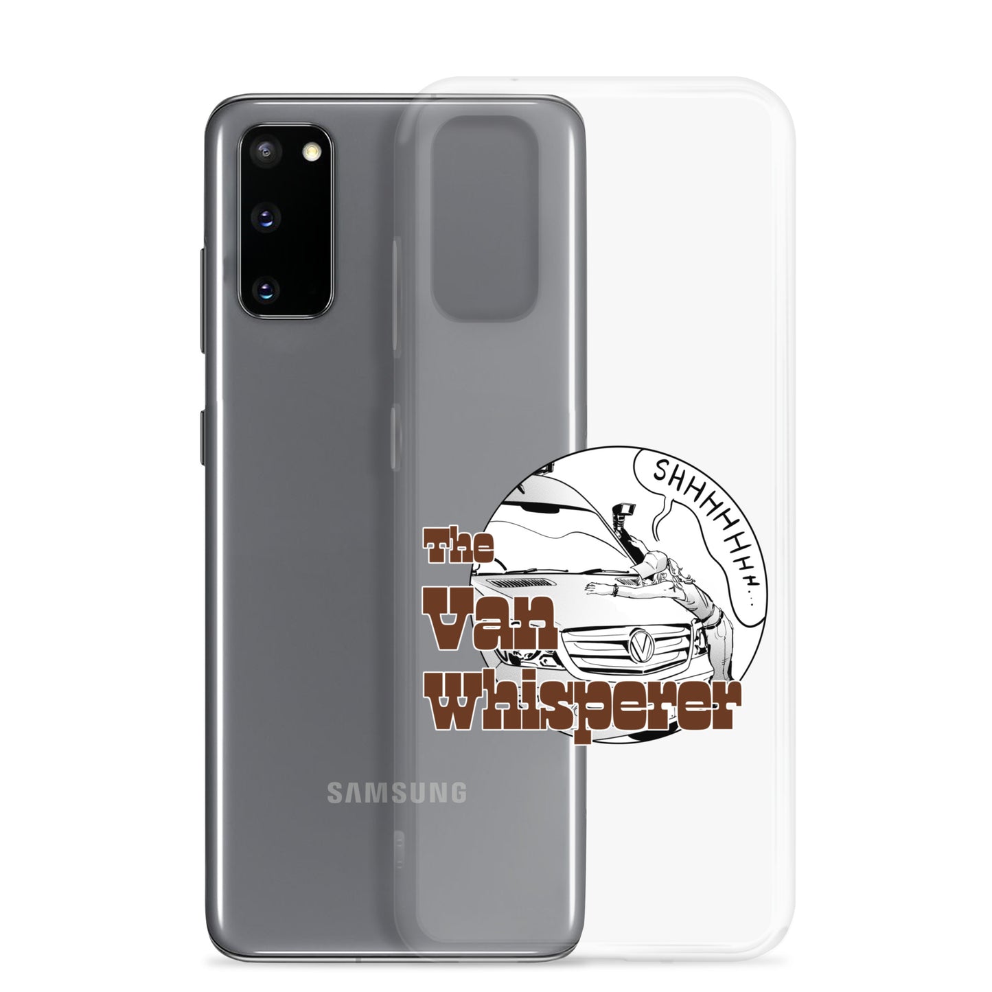 Clear Case for Samsung® with “The Van Whisperer” (F) logo