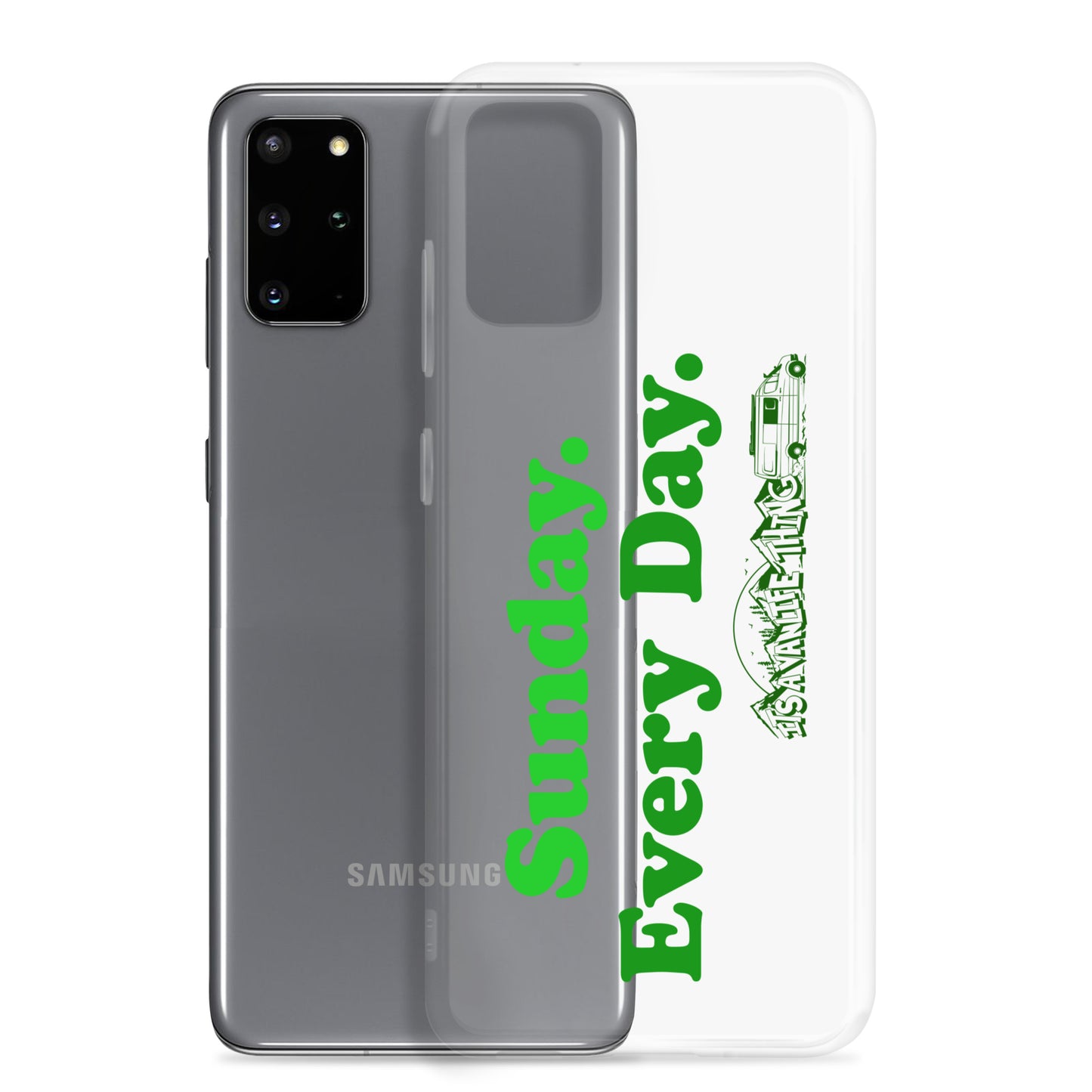 Clear Case for Samsung® with “Sunday Every Day” logo