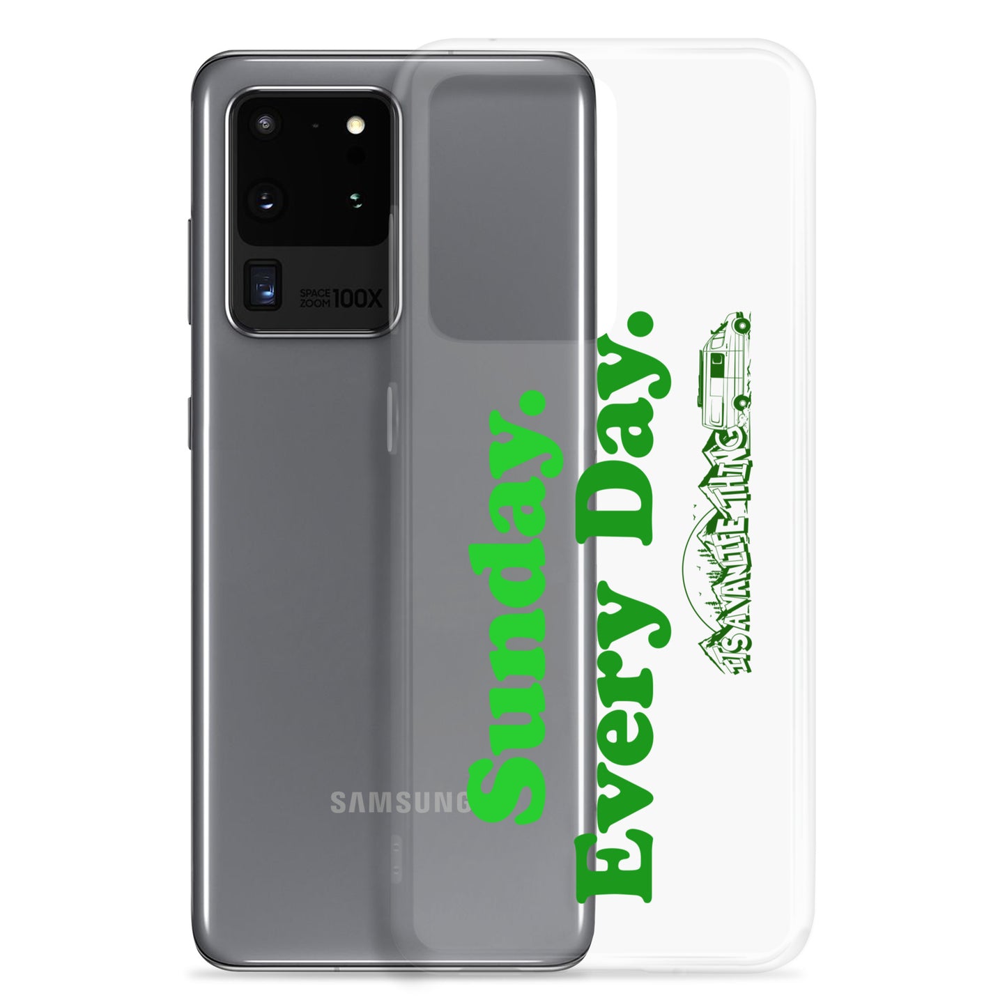 Clear Case for Samsung® with “Sunday Every Day” logo