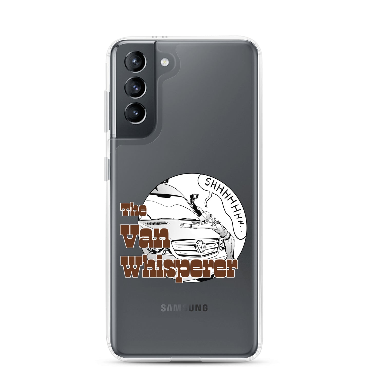 Clear Case for Samsung® with “The Van Whisperer” (F) logo