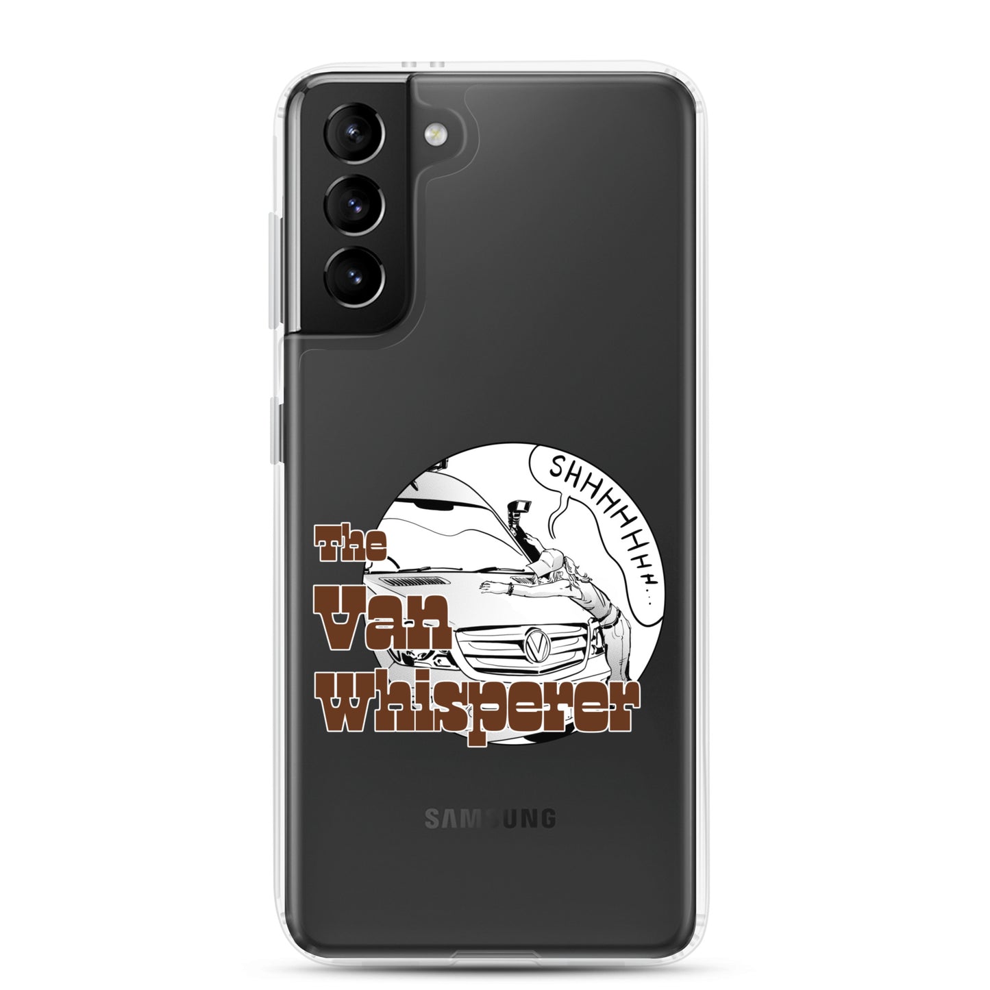 Clear Case for Samsung® with “The Van Whisperer” (F) logo