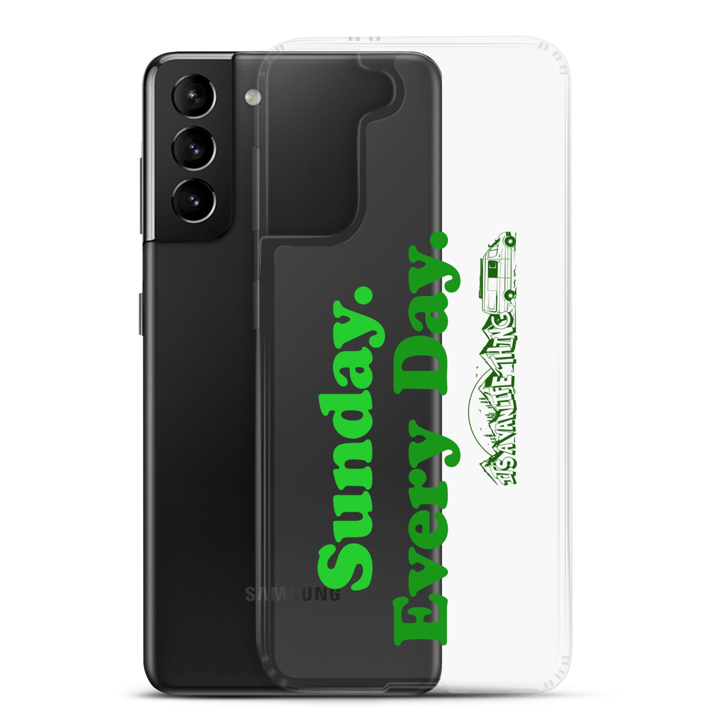 Clear Case for Samsung® with “Sunday Every Day” logo