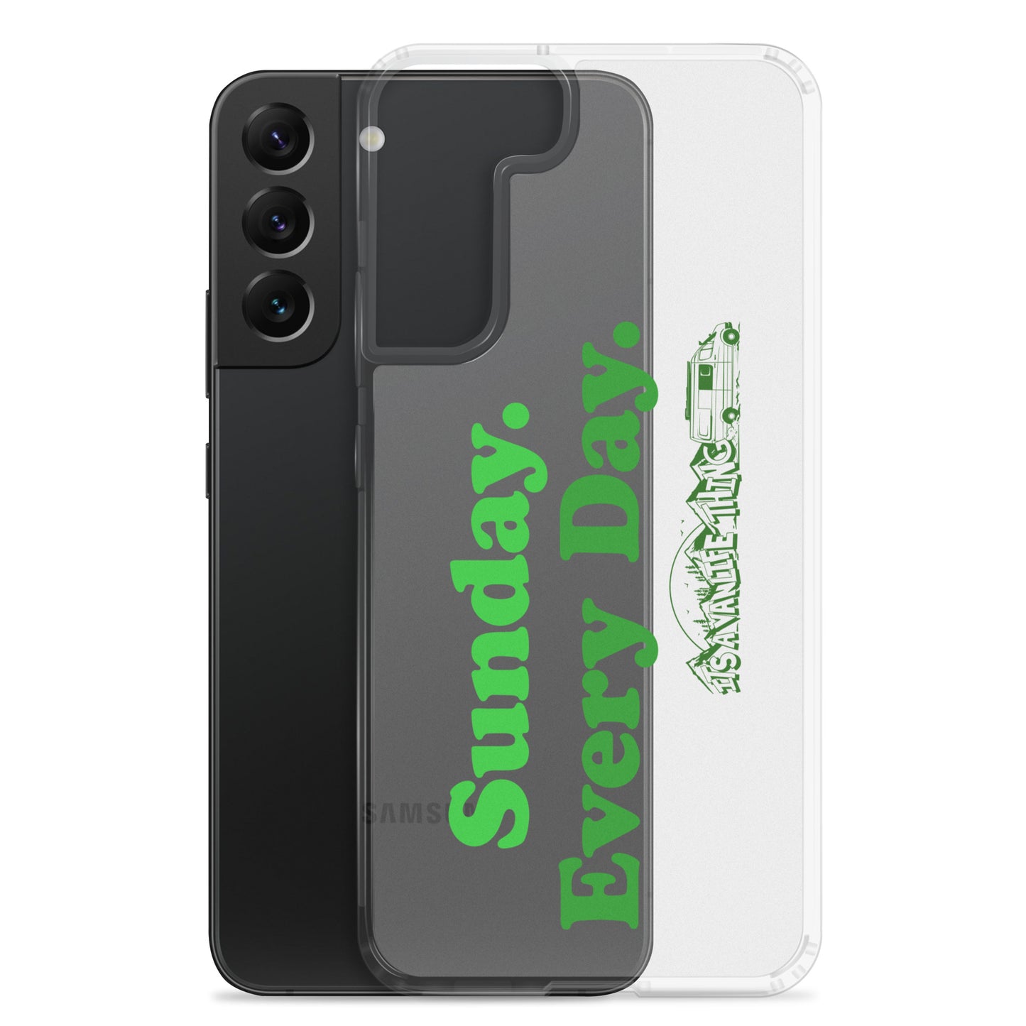 Clear Case for Samsung® with “Sunday Every Day” logo