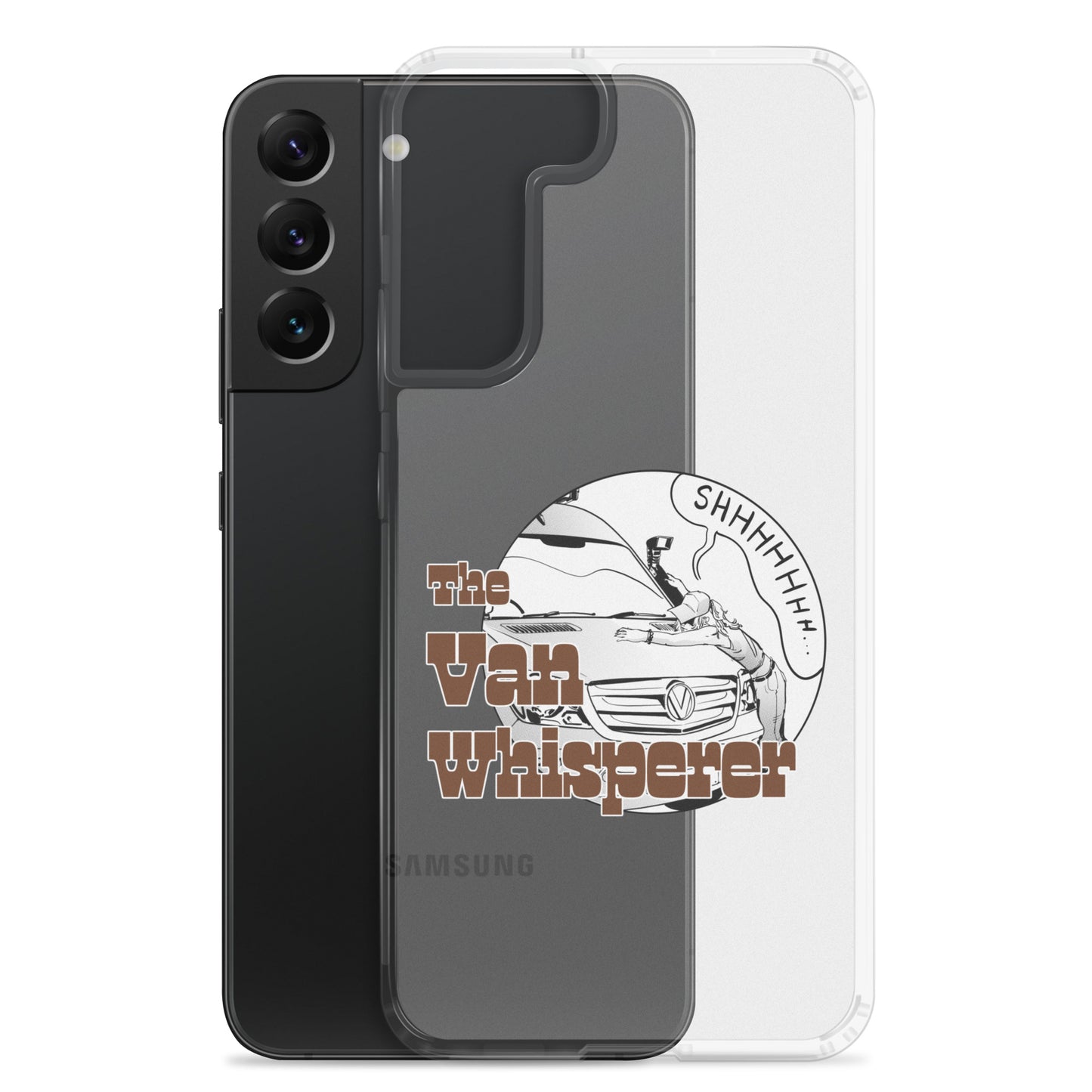 Clear Case for Samsung® with “The Van Whisperer” (F) logo