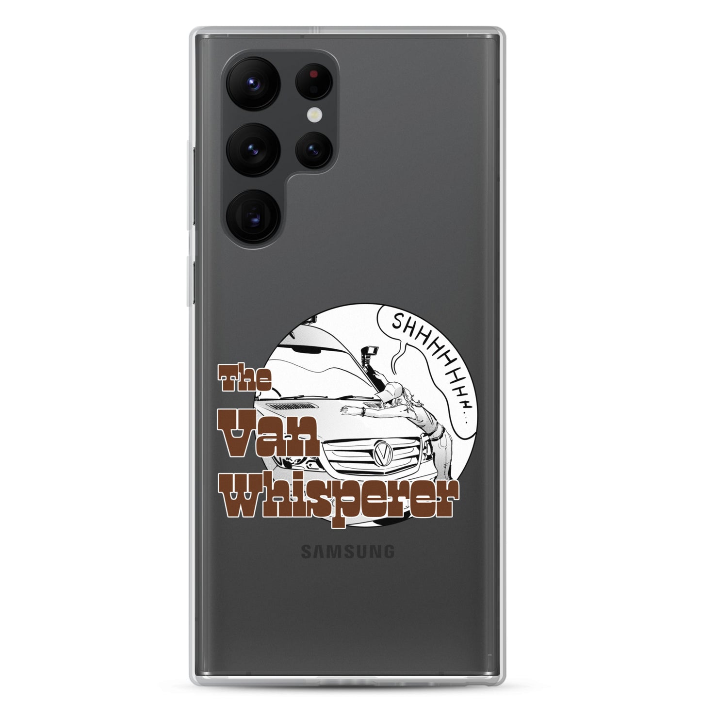 Clear Case for Samsung® with “The Van Whisperer” (F) logo