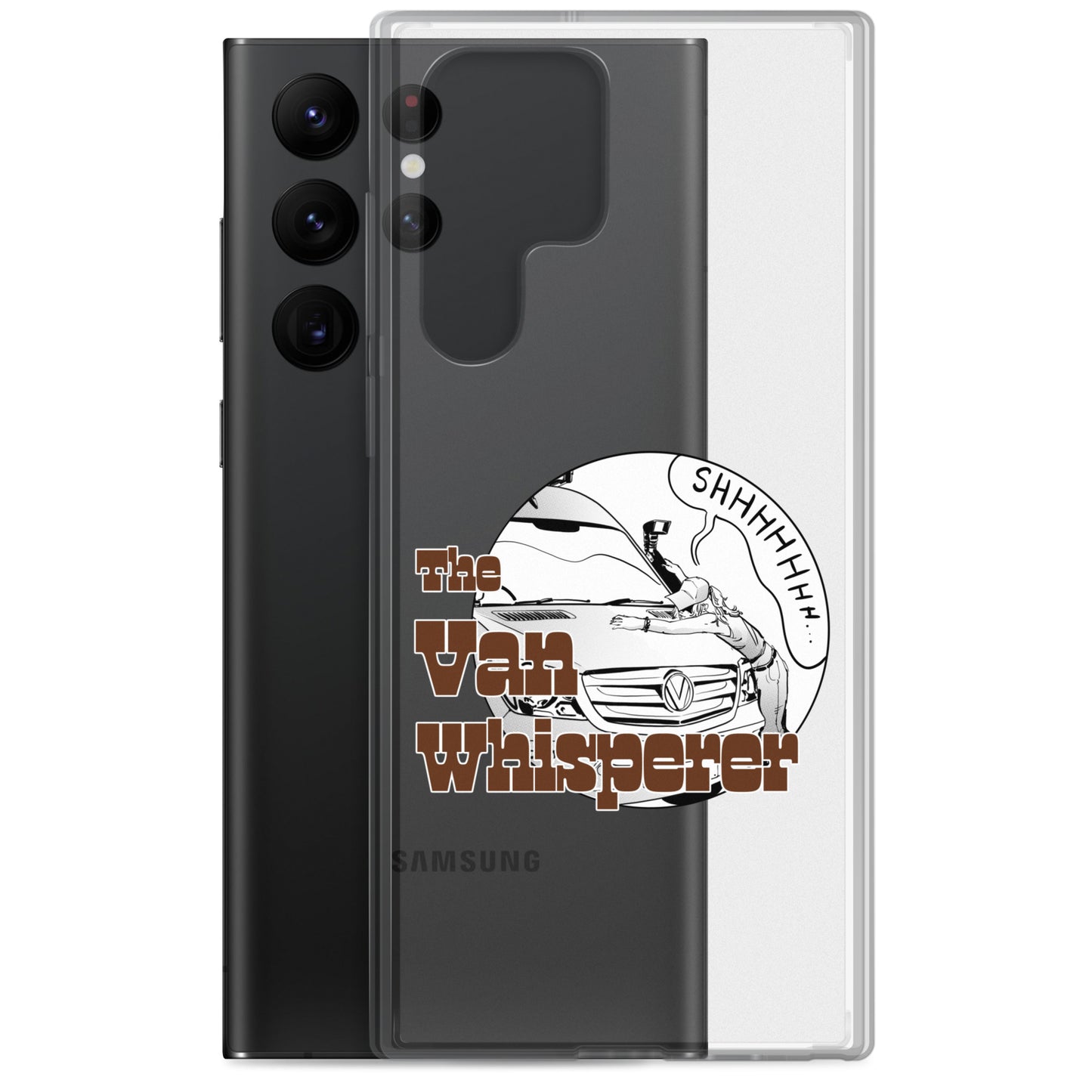 Clear Case for Samsung® with “The Van Whisperer” (F) logo