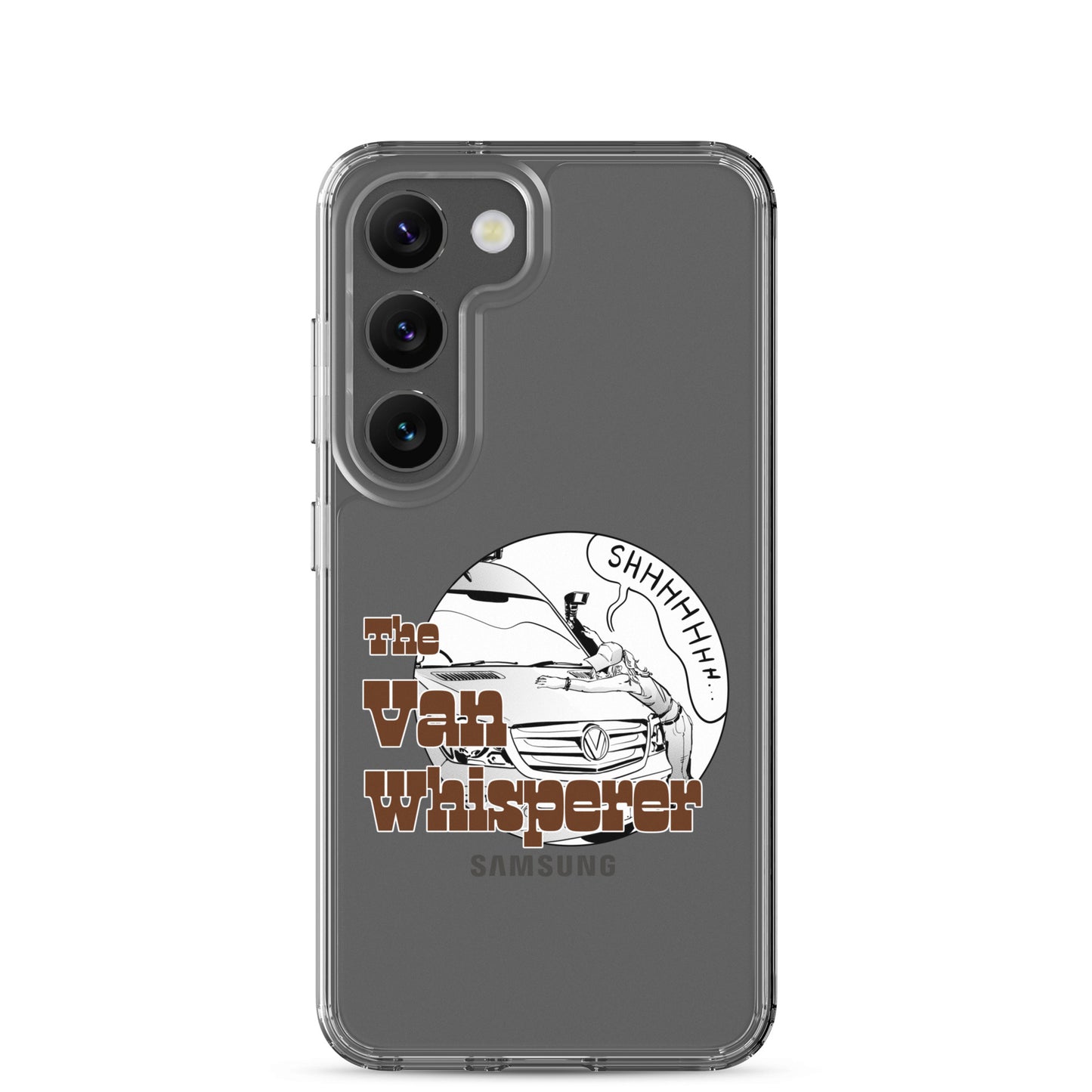 Clear Case for Samsung® with “The Van Whisperer” (F) logo