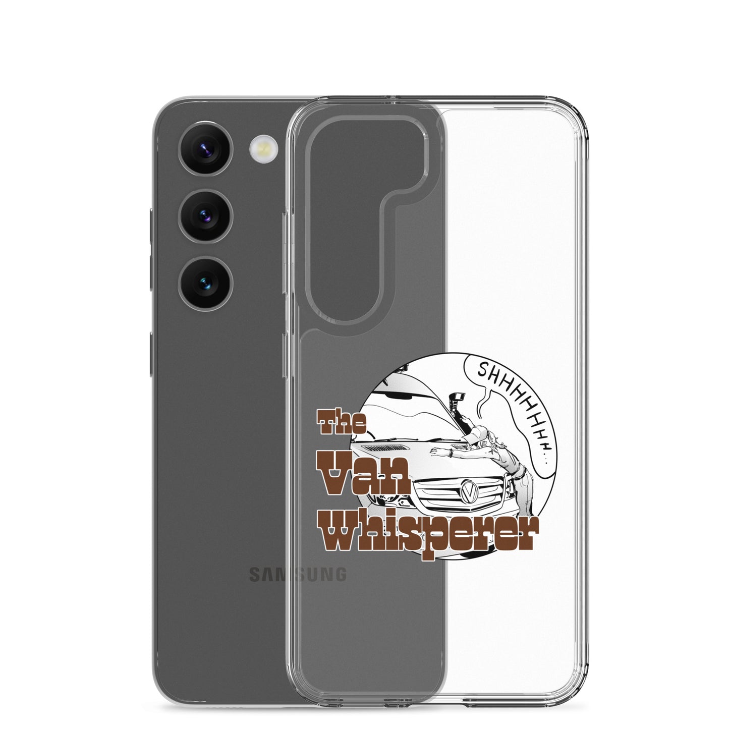 Clear Case for Samsung® with “The Van Whisperer” (F) logo