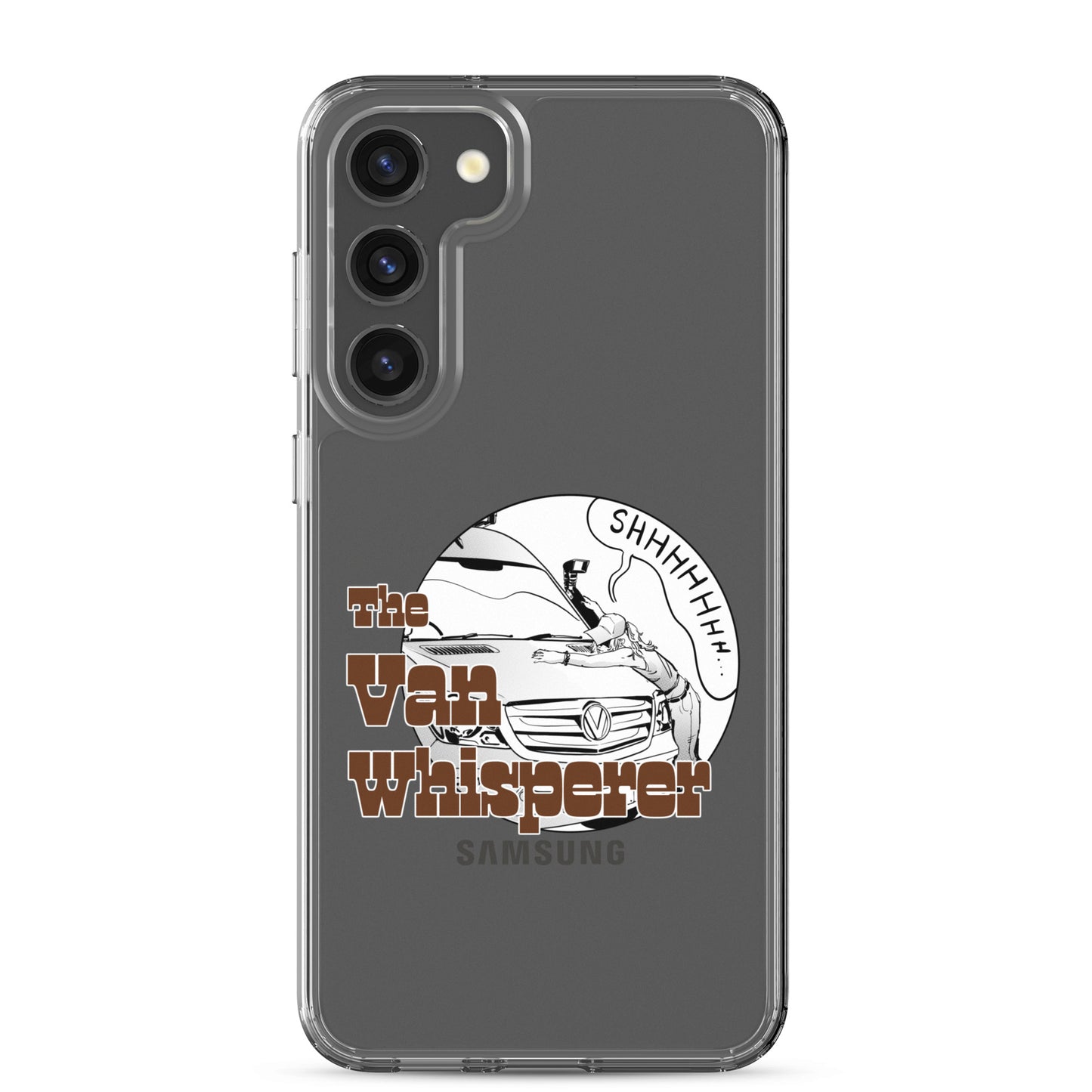 Clear Case for Samsung® with “The Van Whisperer” (F) logo